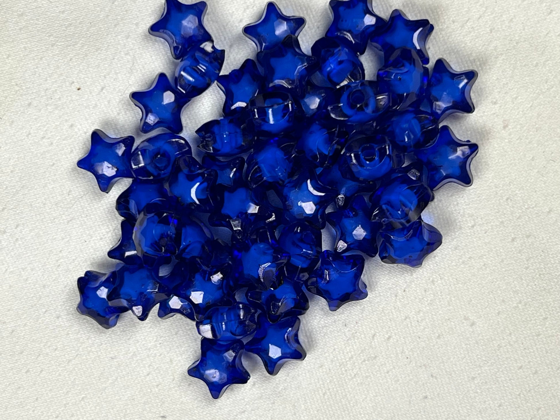 50 Acrylic Bead-in-Bead Star Beads Blue
