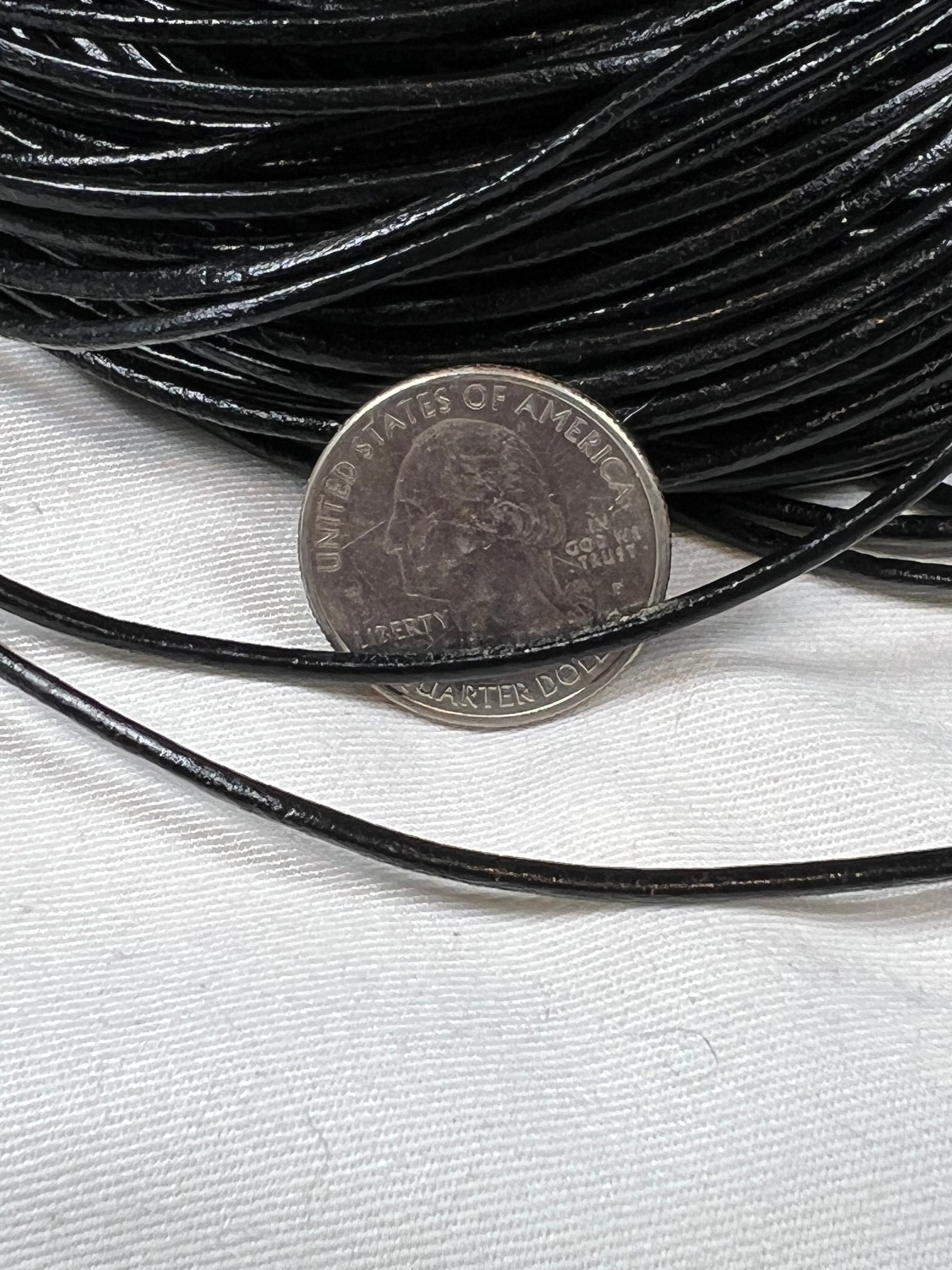 5 Meters Round Black Leather Cord