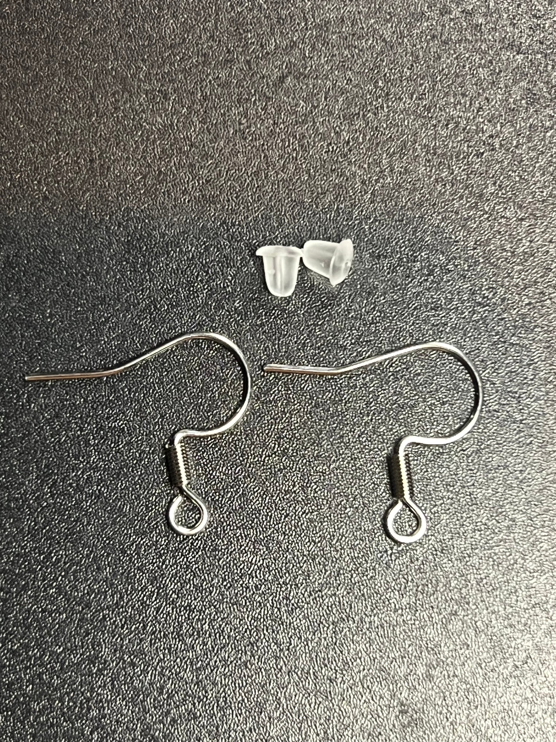 10 Pairs 316 Stainless Steel Earring Hooks w/Loop & Nuts