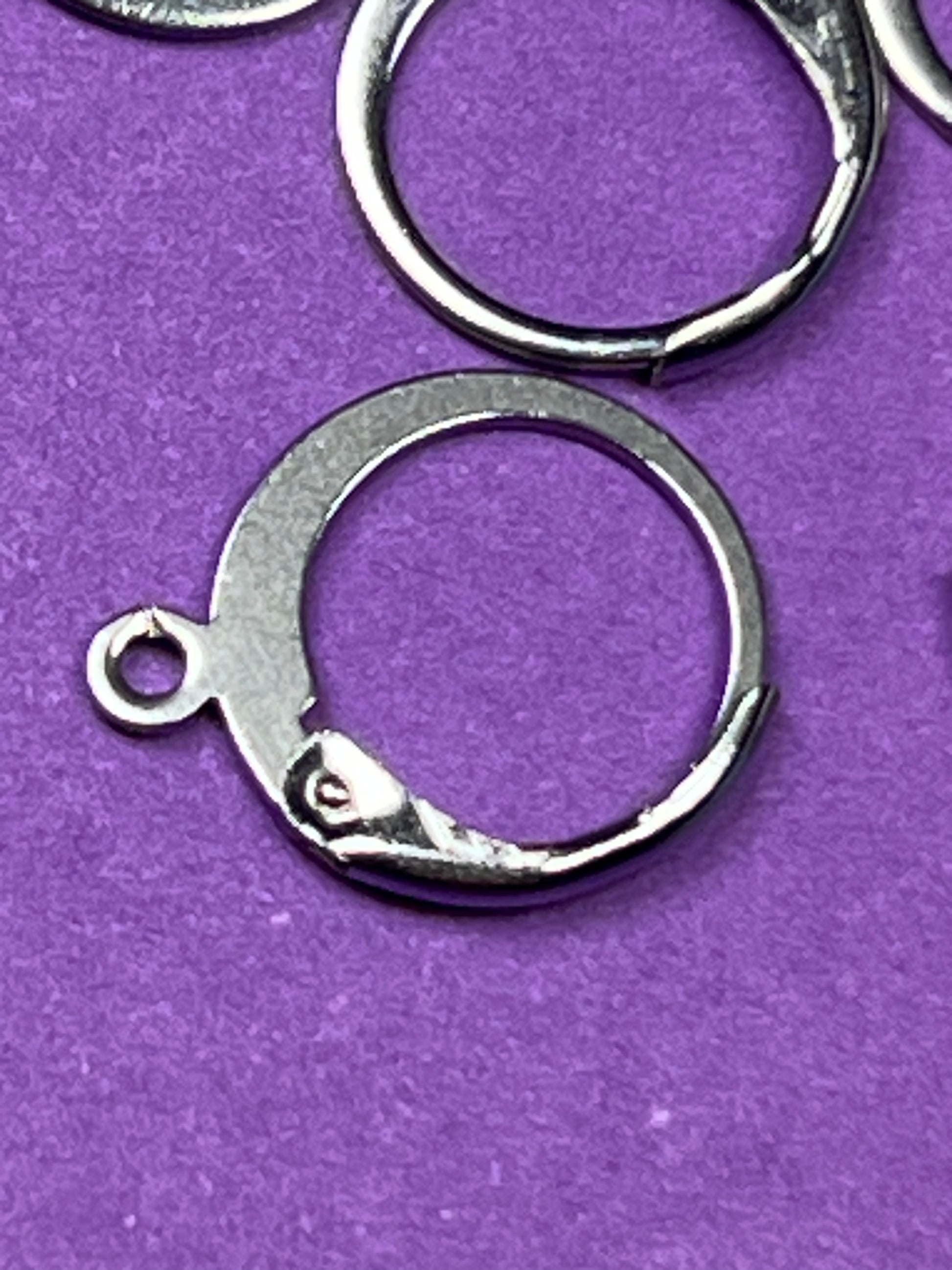 5 Pairs 304 Stainless Steel Leverback Hoop Earring Findings