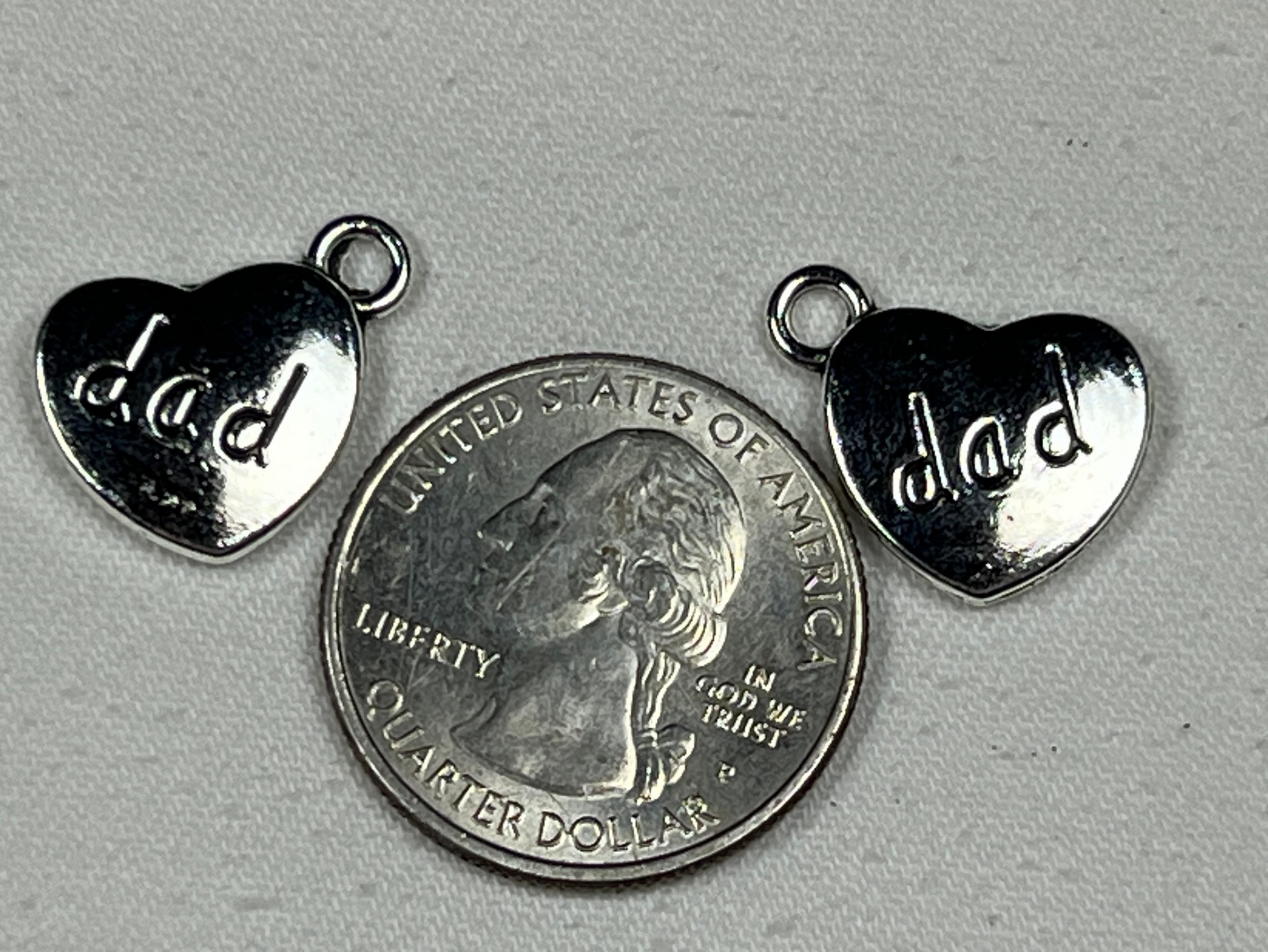 10 Tibetan Style Double Sided Dad Heart Pendants/Charm