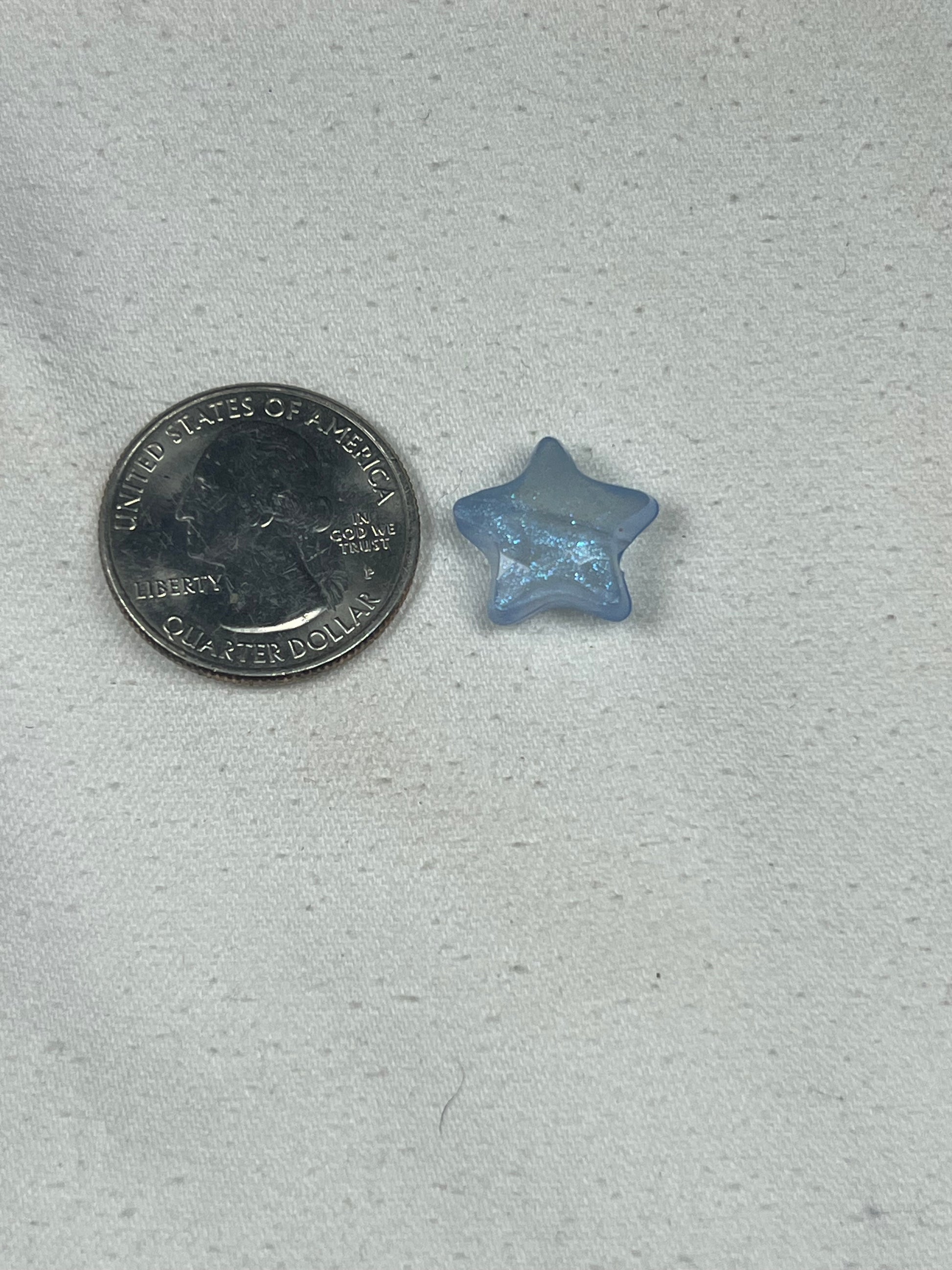 20 Luminous Acrylic Glitter Glow-in-the-Dark Star Beads Mixed Colors