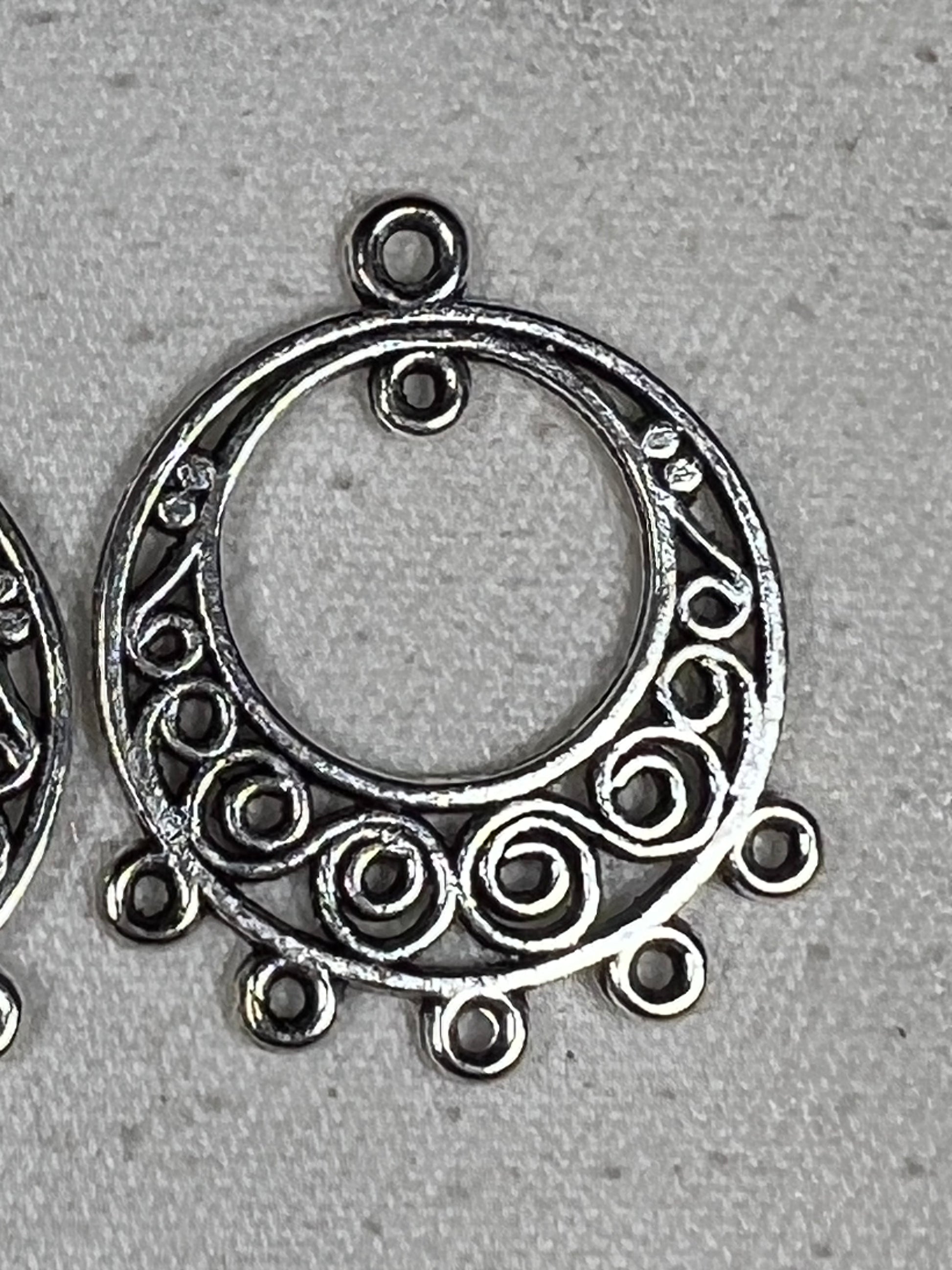 One Pair of Tibetan Style Chandelier Flat Round Earring Findings