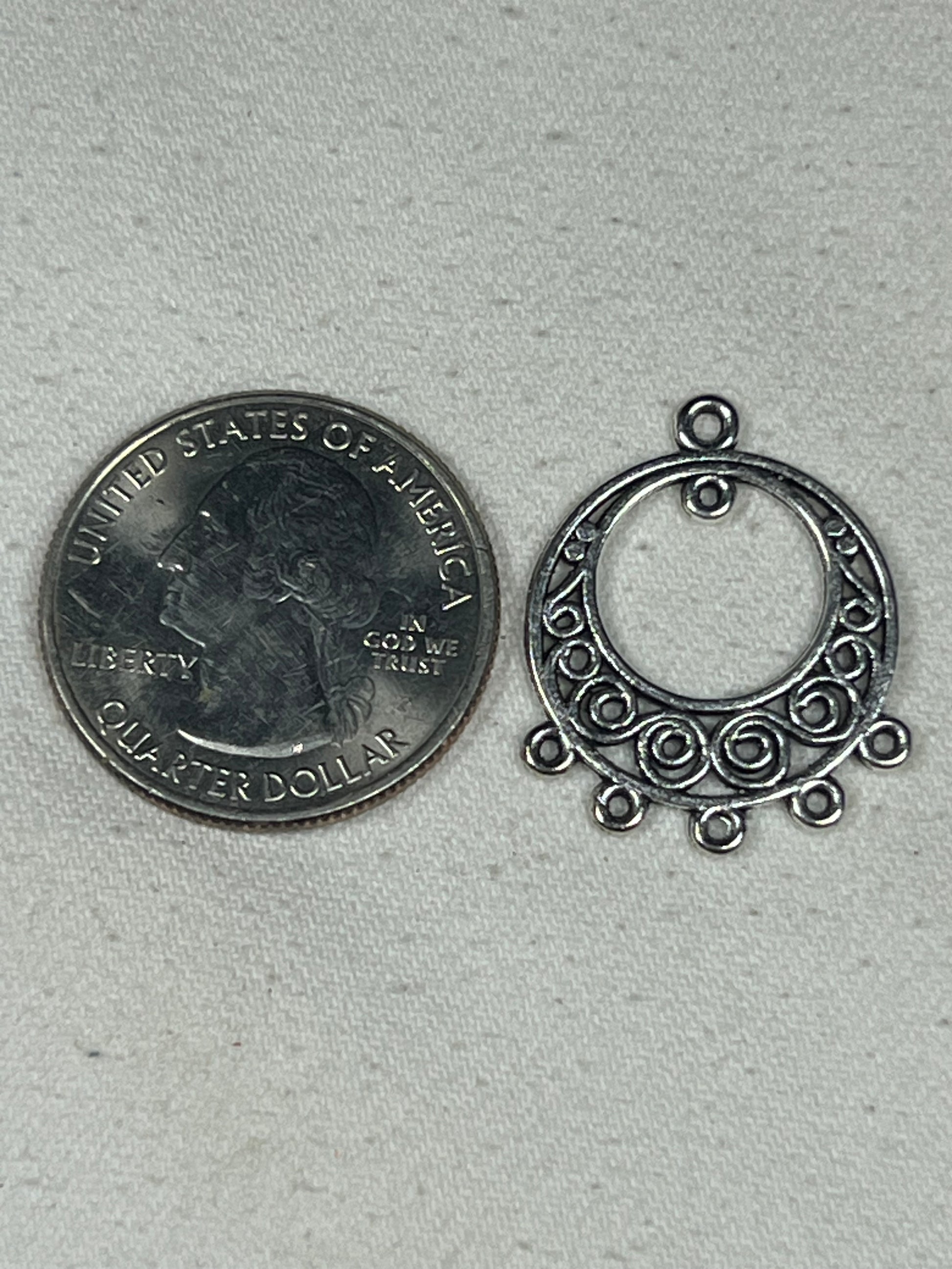 One Pair of Tibetan Style Chandelier Flat Round Earring Findings