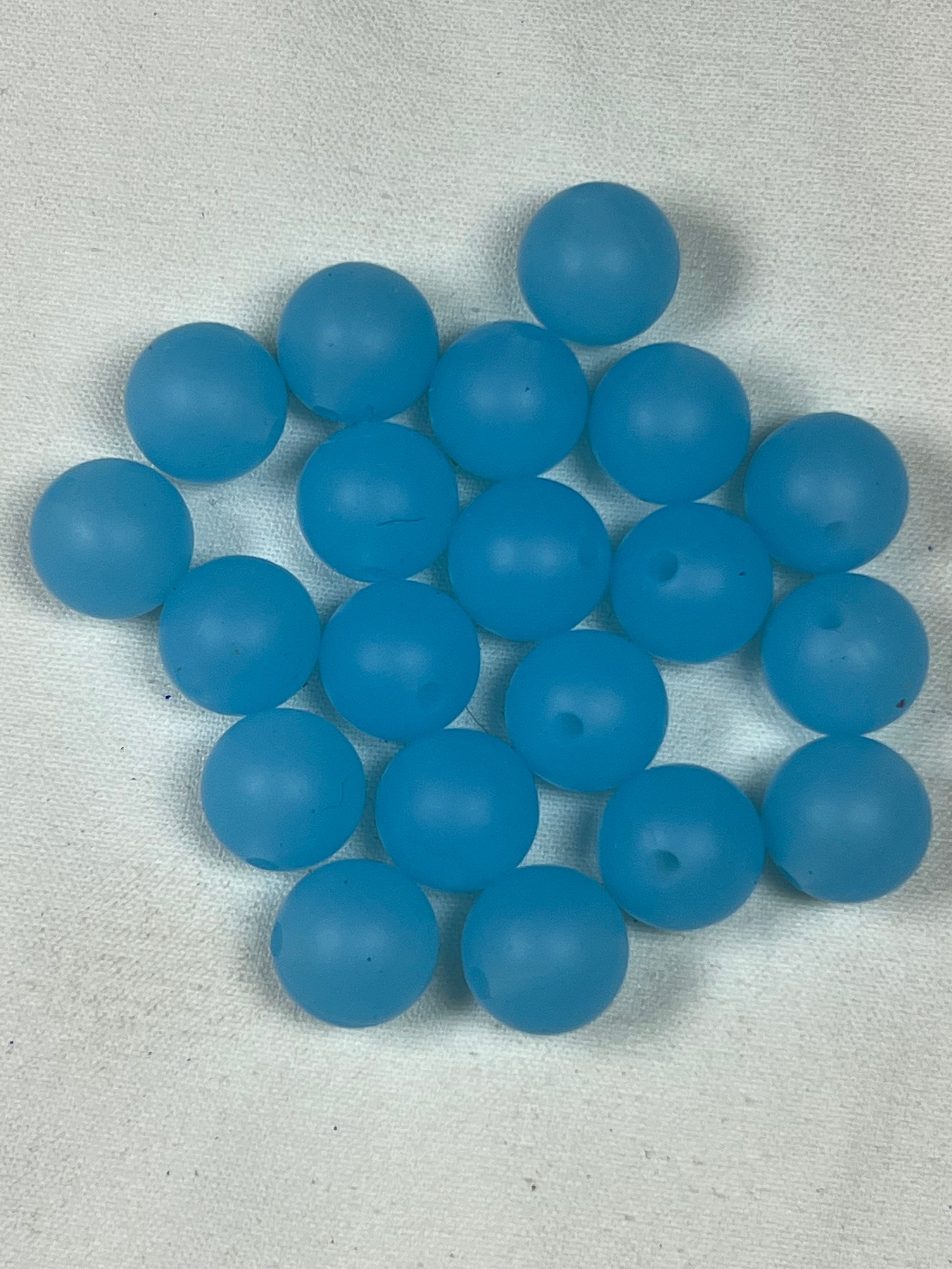 20 12mm Silicone Beads Sky Blue