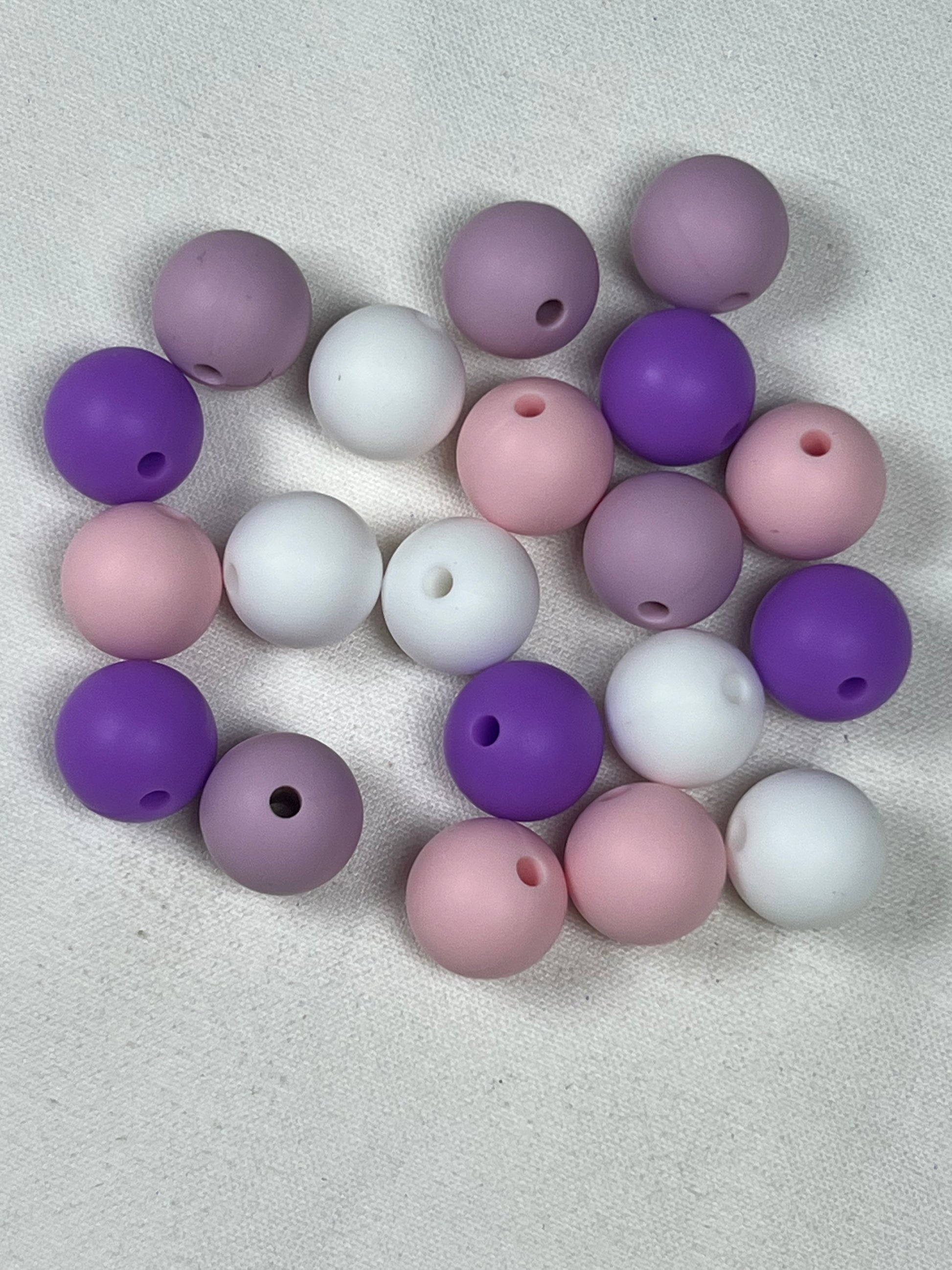 20 12mm Silicone Beads Purple