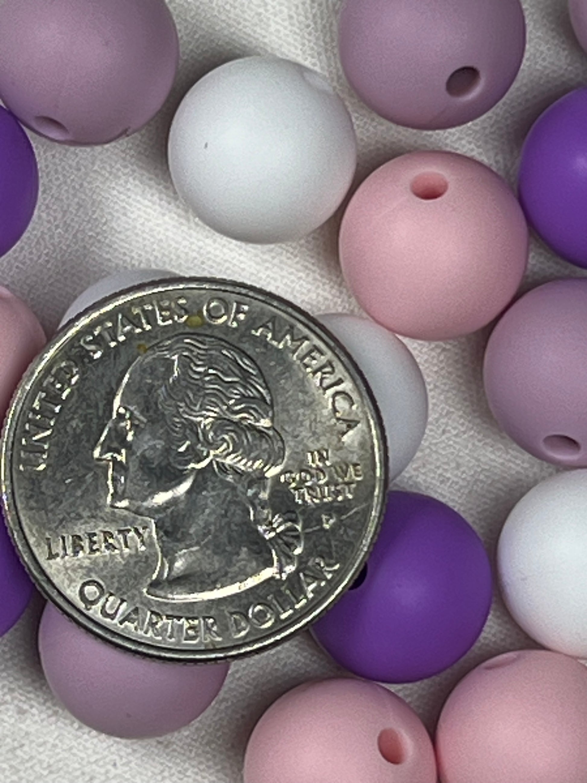 20 12mm Silicone Beads Purple
