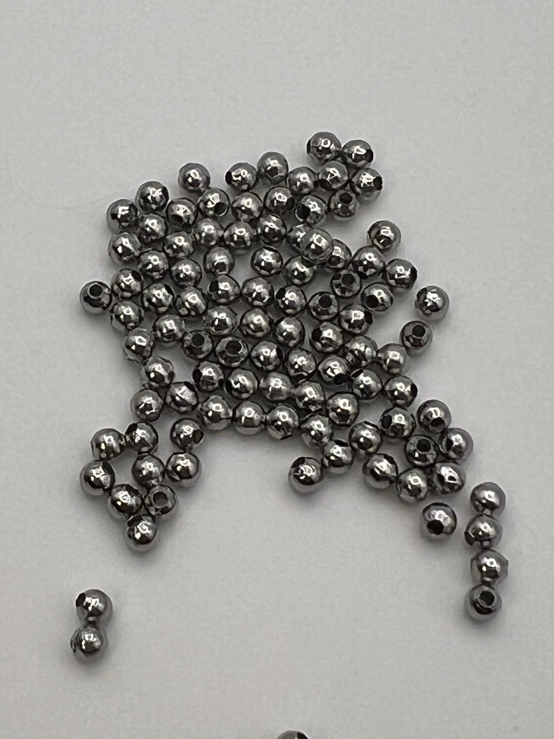 100 3mm 316 Stainless Steel Spacer Beads