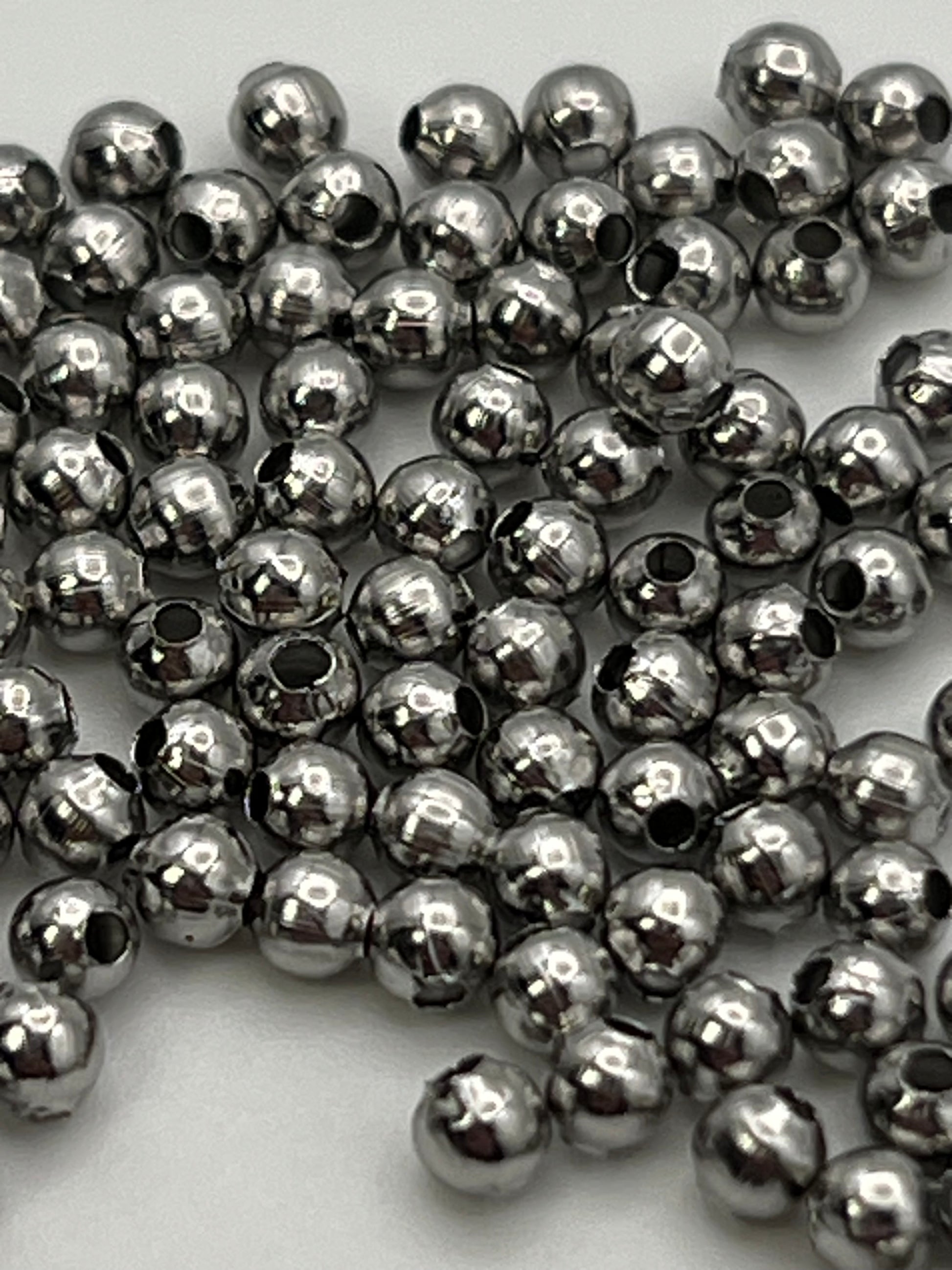 100 3mm 316 Stainless Steel Spacer Beads