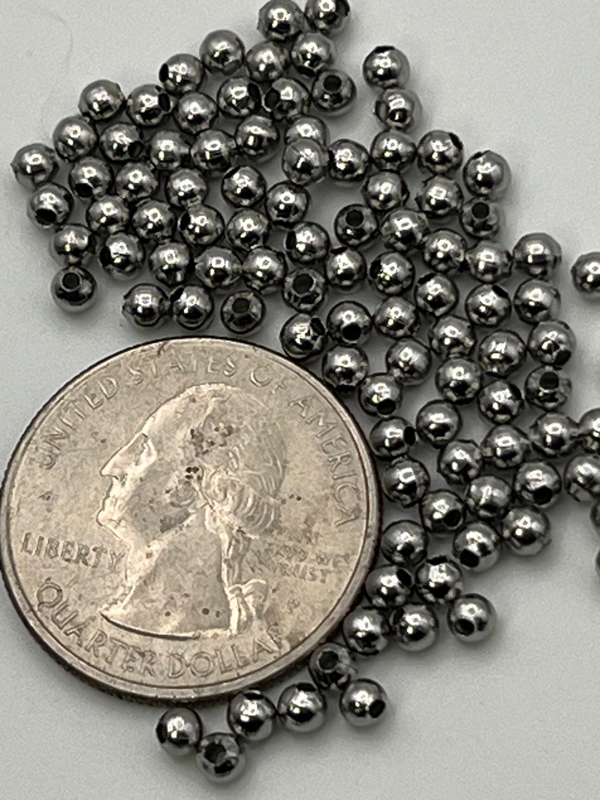 100 3mm 316 Stainless Steel Spacer Beads