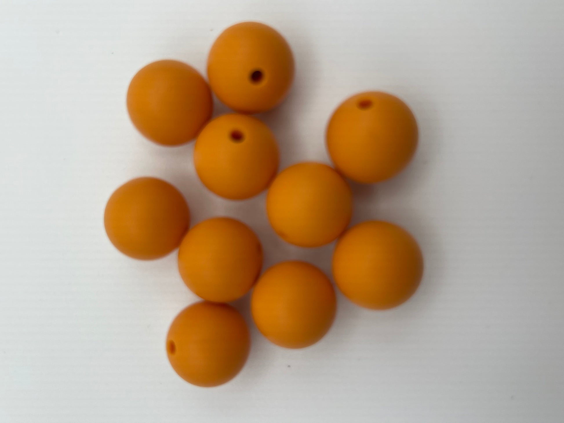 10 15mm Round Silicone Beads Orange