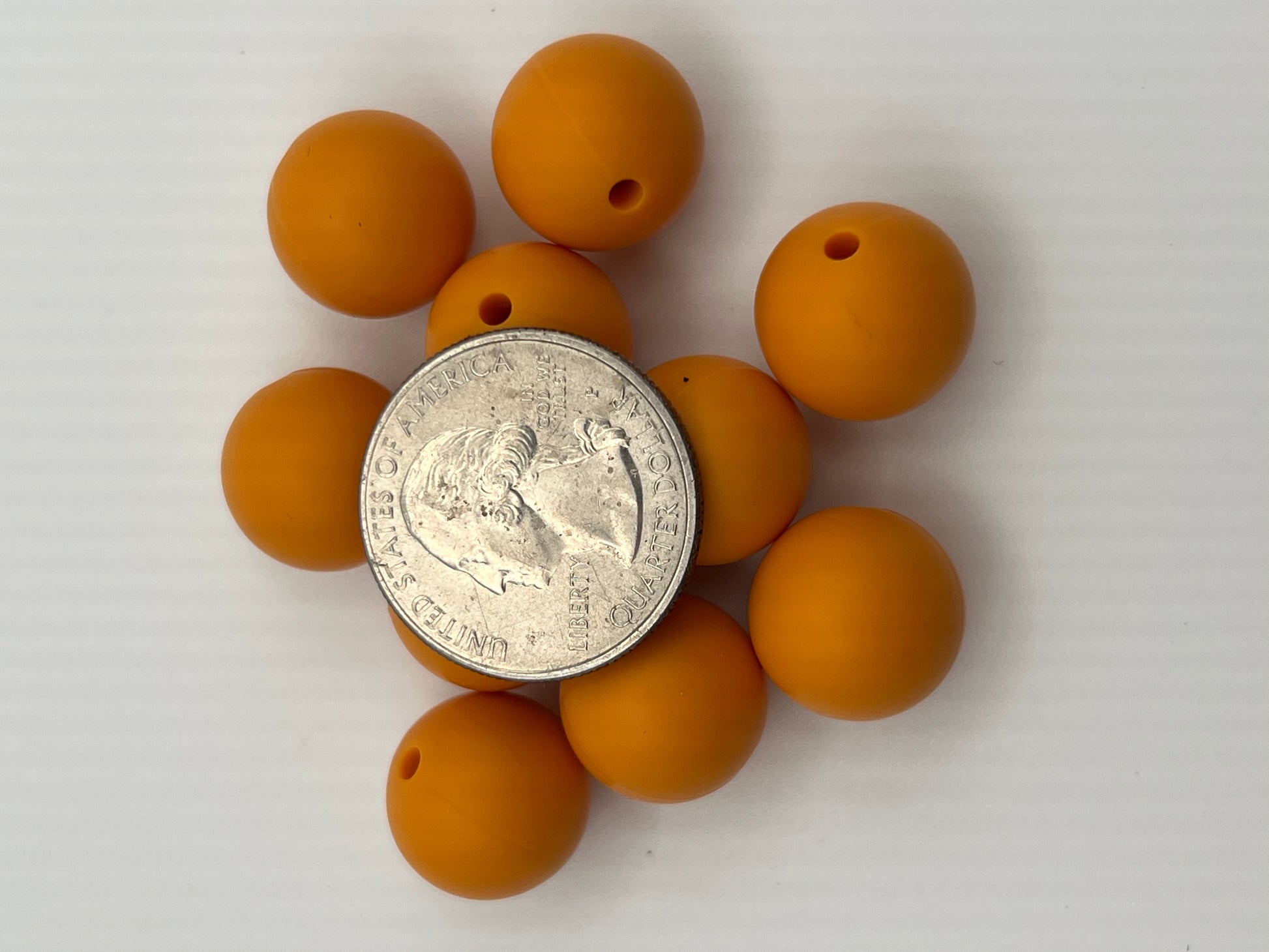 10 15mm Round Silicone Beads Orange