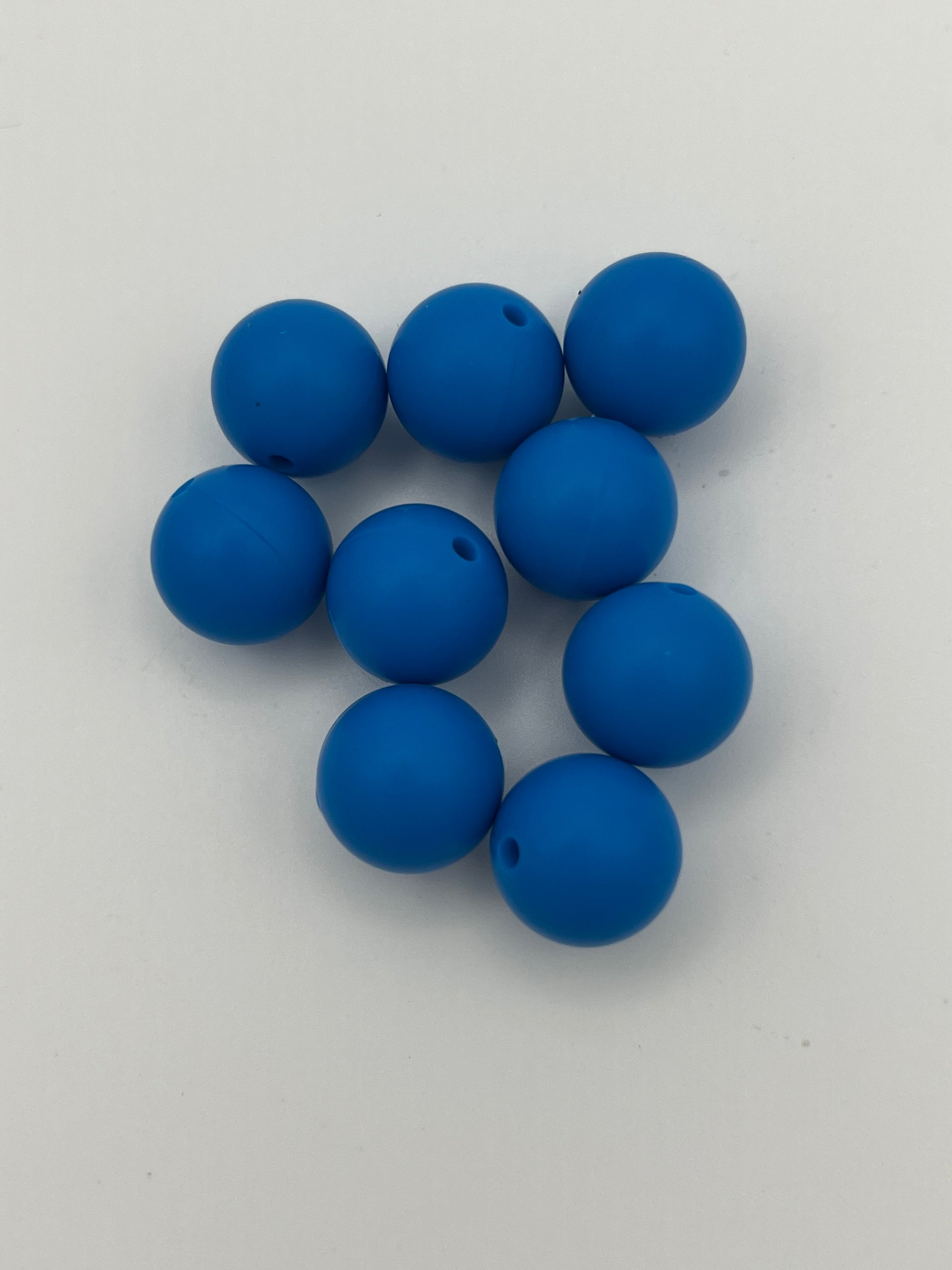 10 15mm Round Silicone Beads Royal Blue