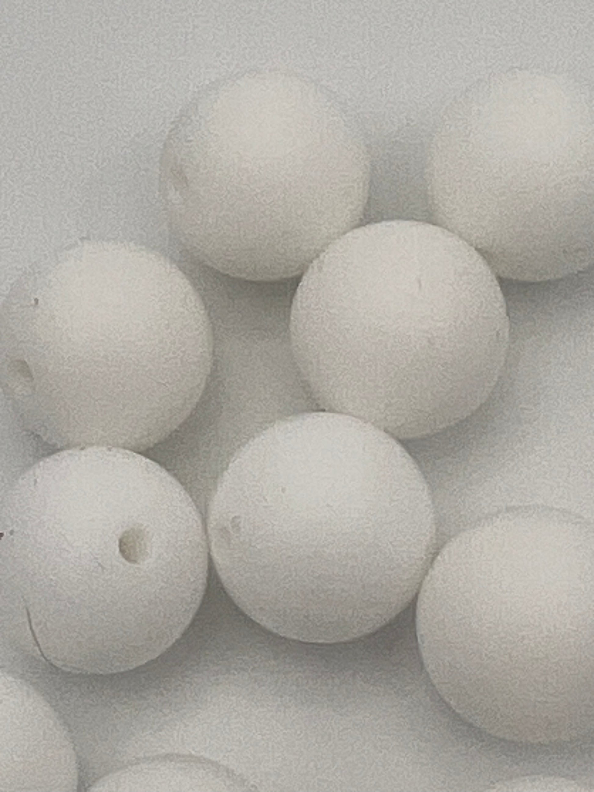 10 15mm Round Silicone Beads White