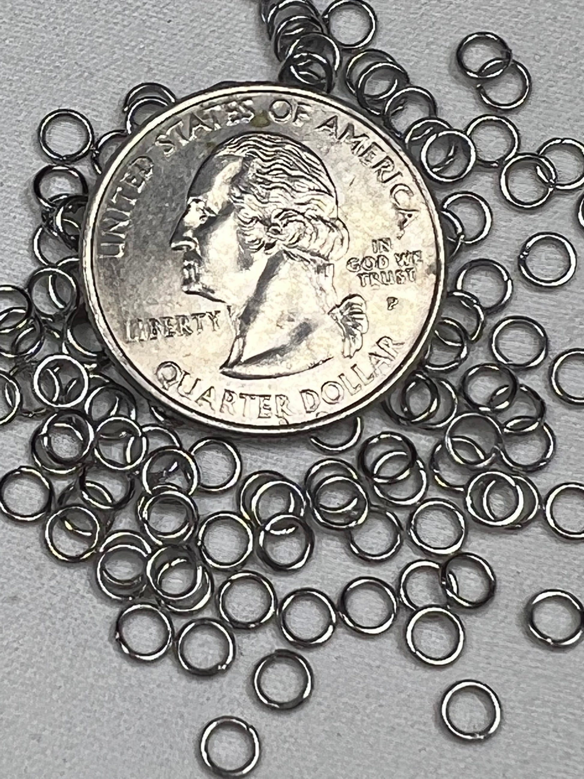 150 4mm 304 Stainless Steel Open Jump Rings