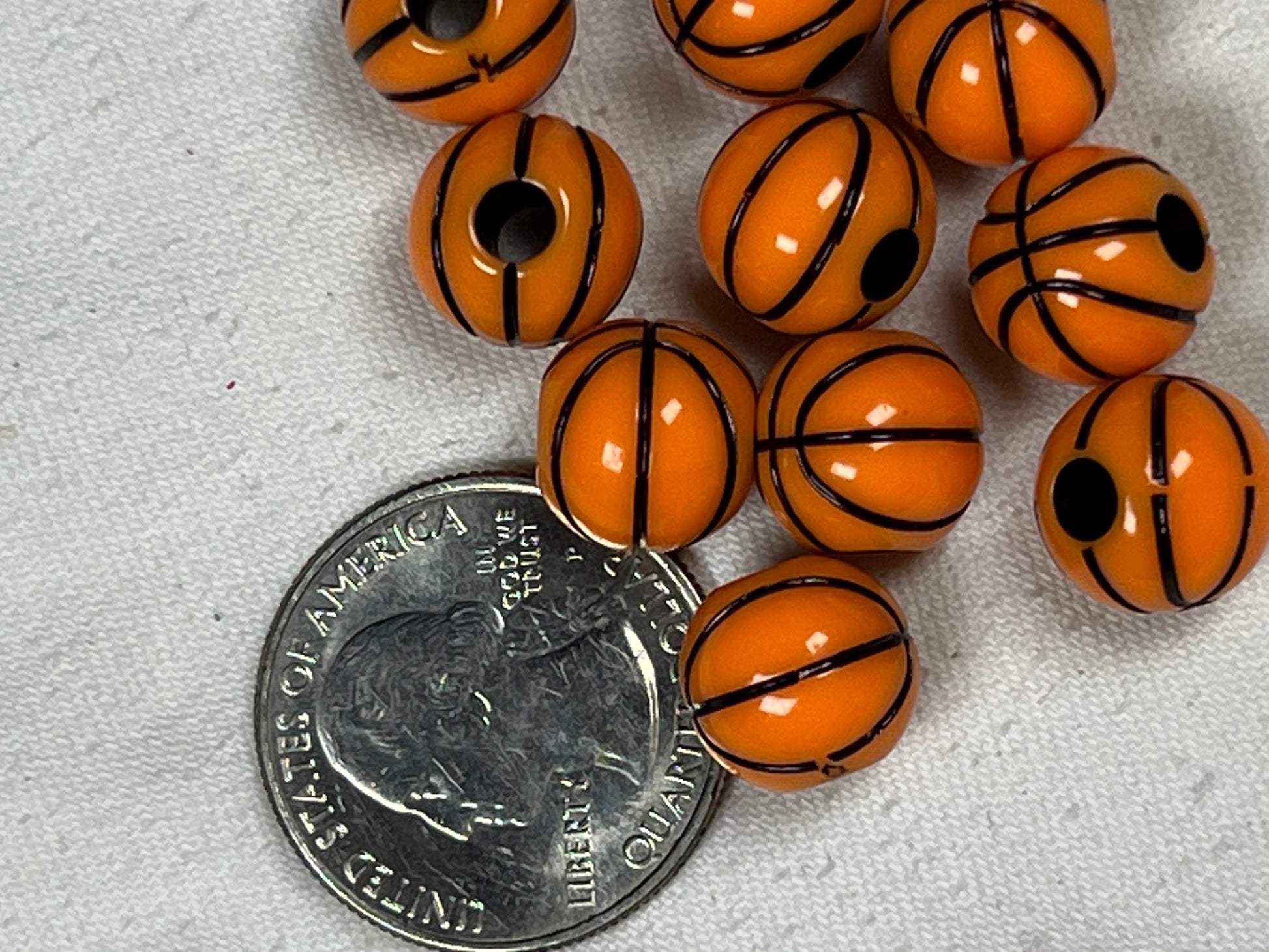 10 Acrylic Basketball Beads