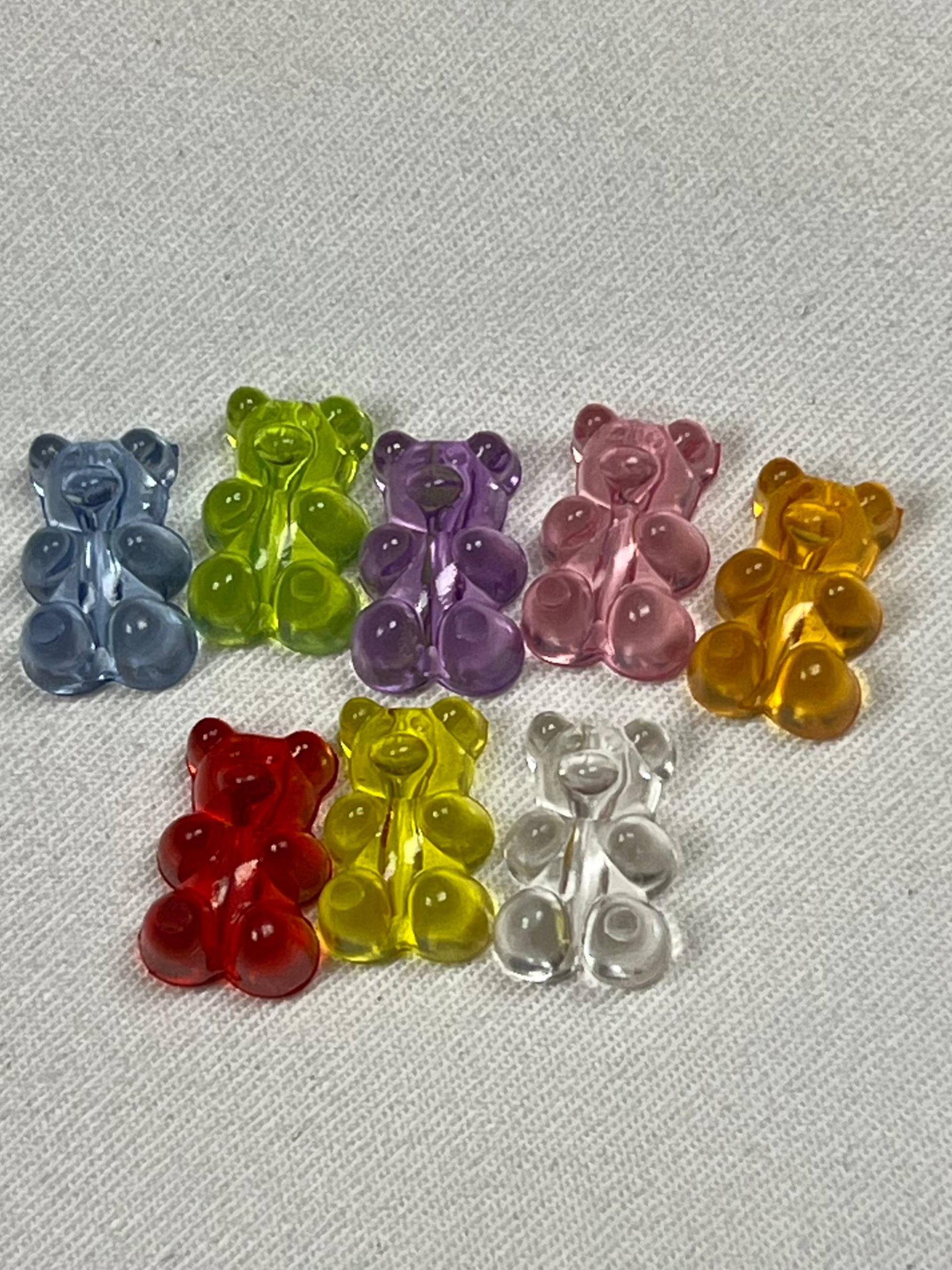 25 Acrylic Transparent Bear Beads Mixed Colors