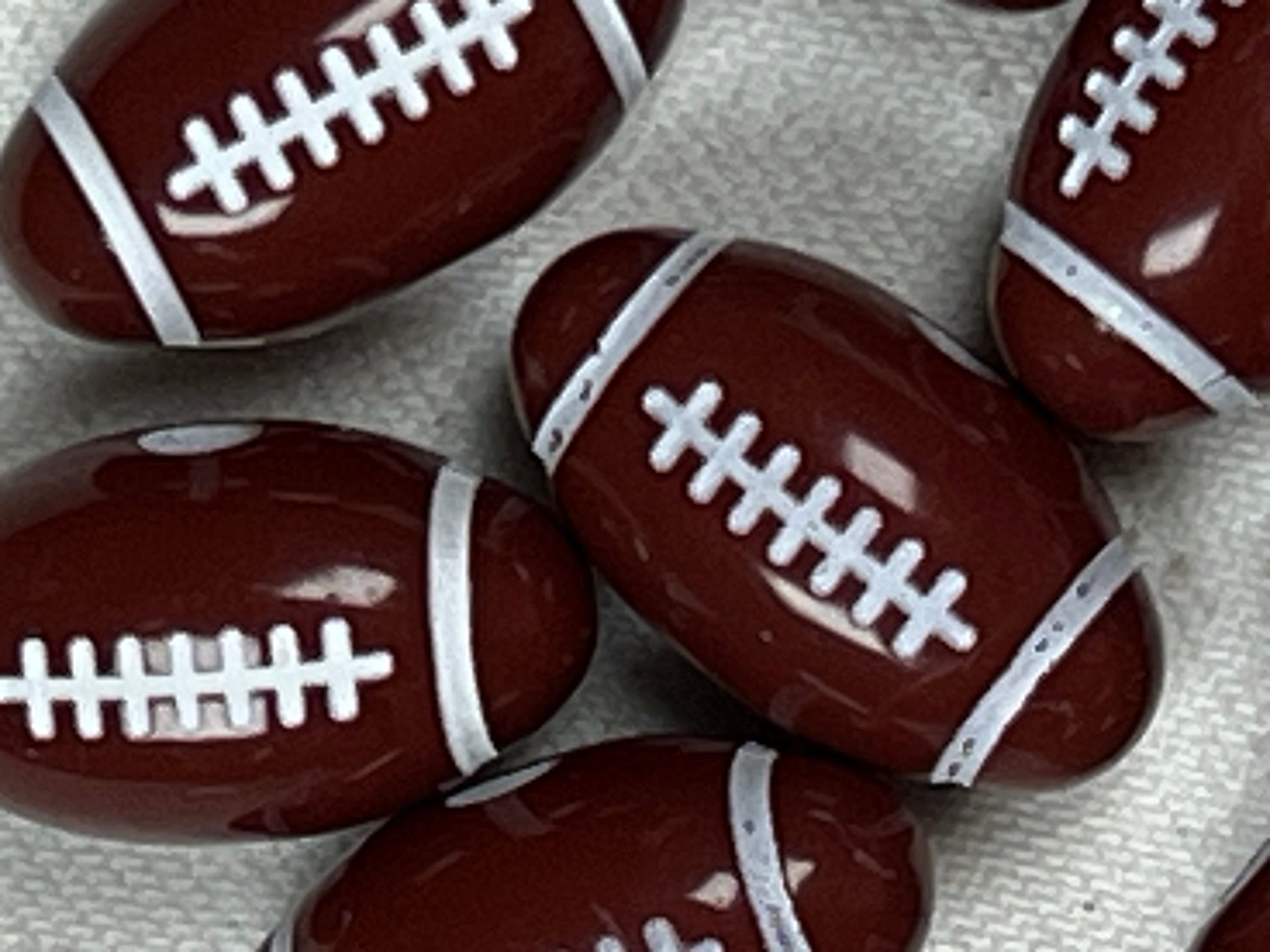 10 Acrylic Football Beads