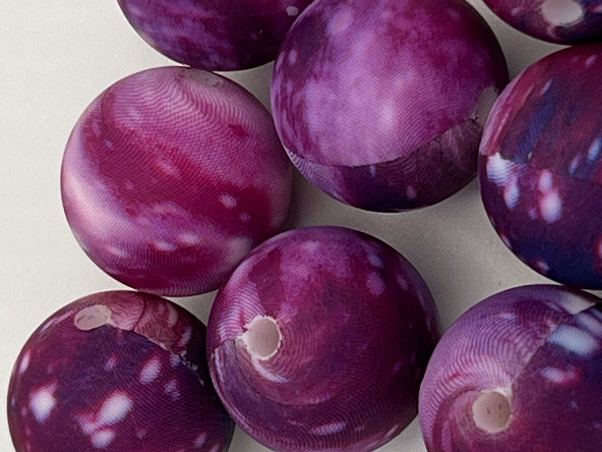 10 15mm Silicone Beads in Purple Galaxy