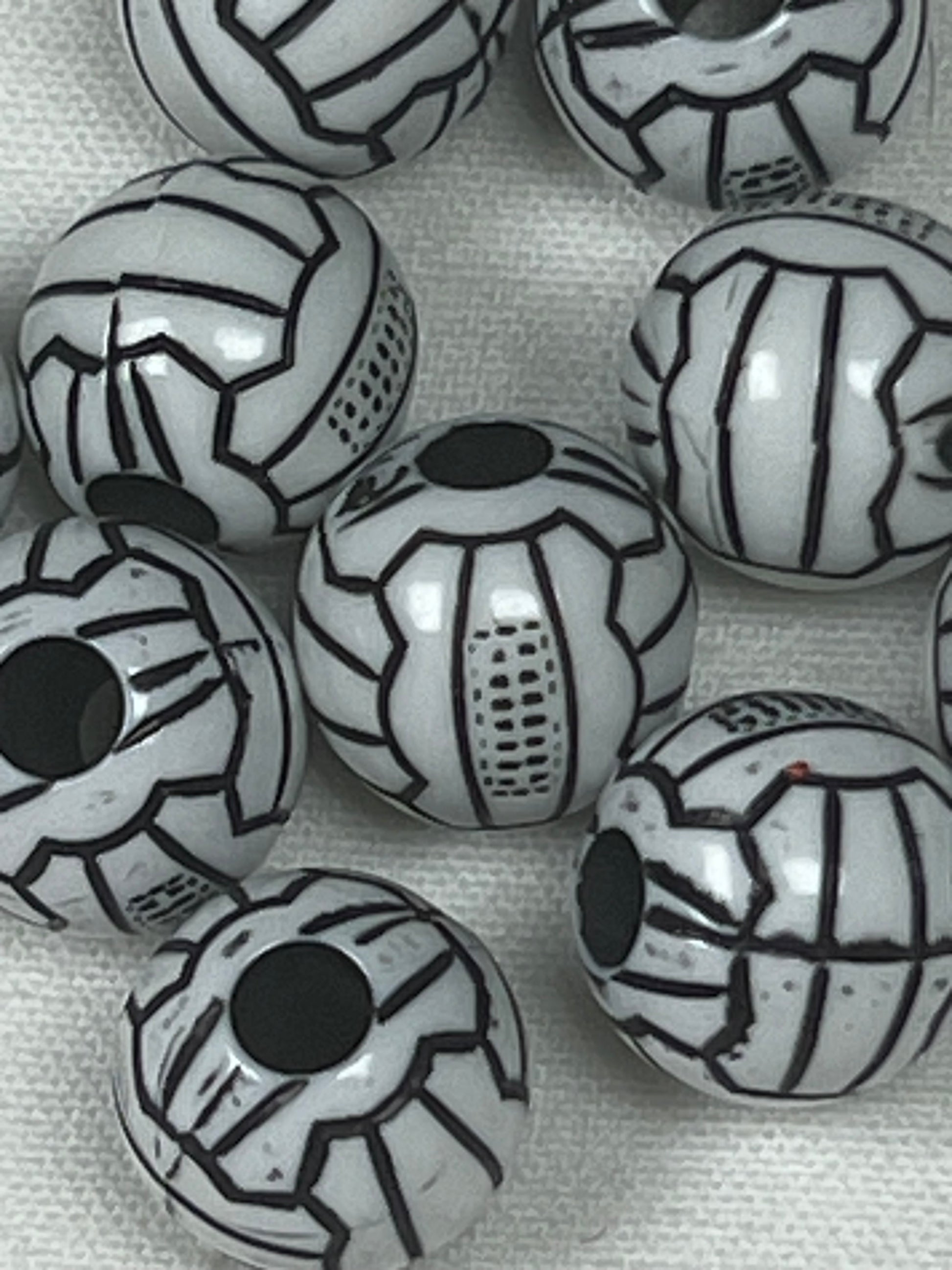 10 Acrylic Volleyball Beads