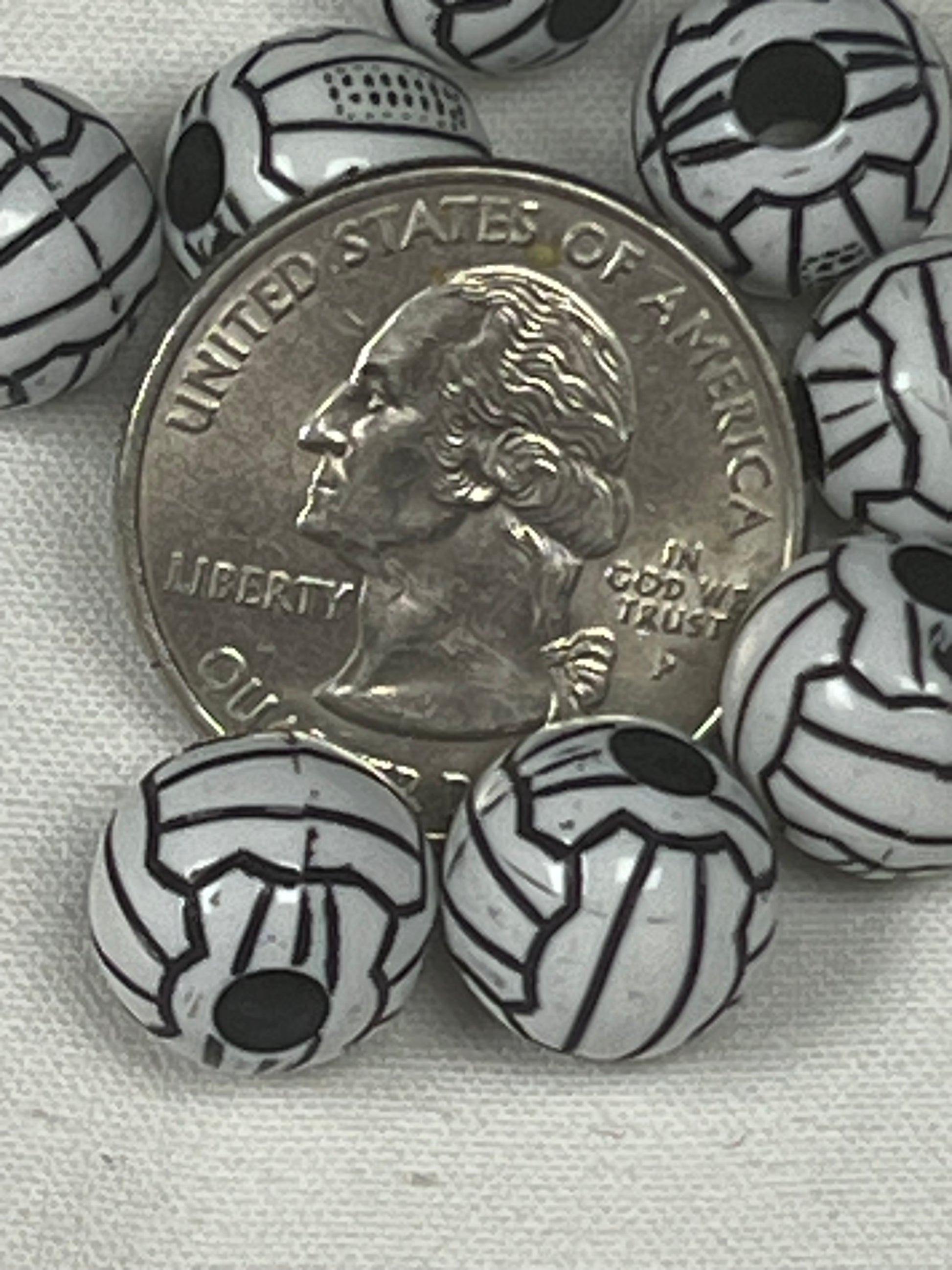 10 Acrylic Volleyball Beads