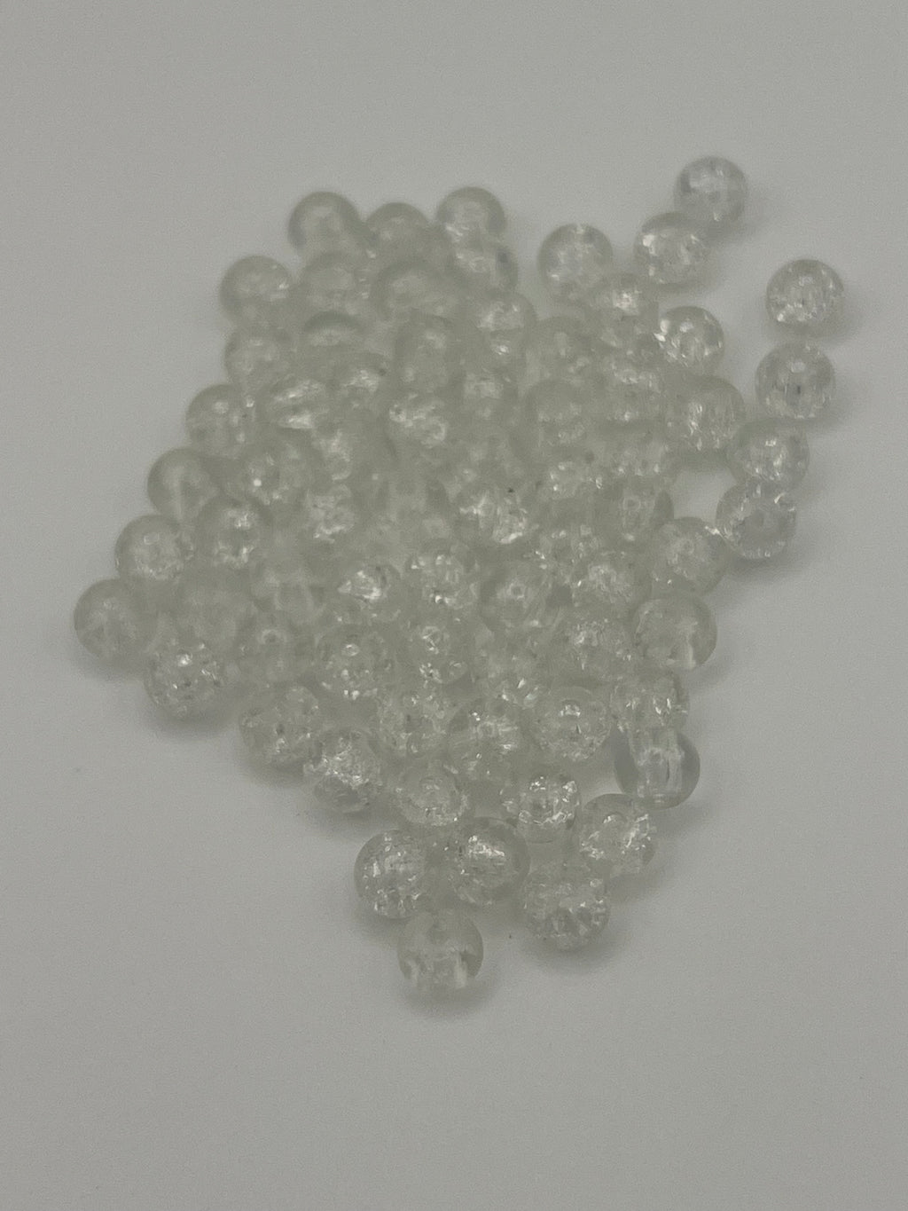 75 6mm Crackle Glass Beads Clear