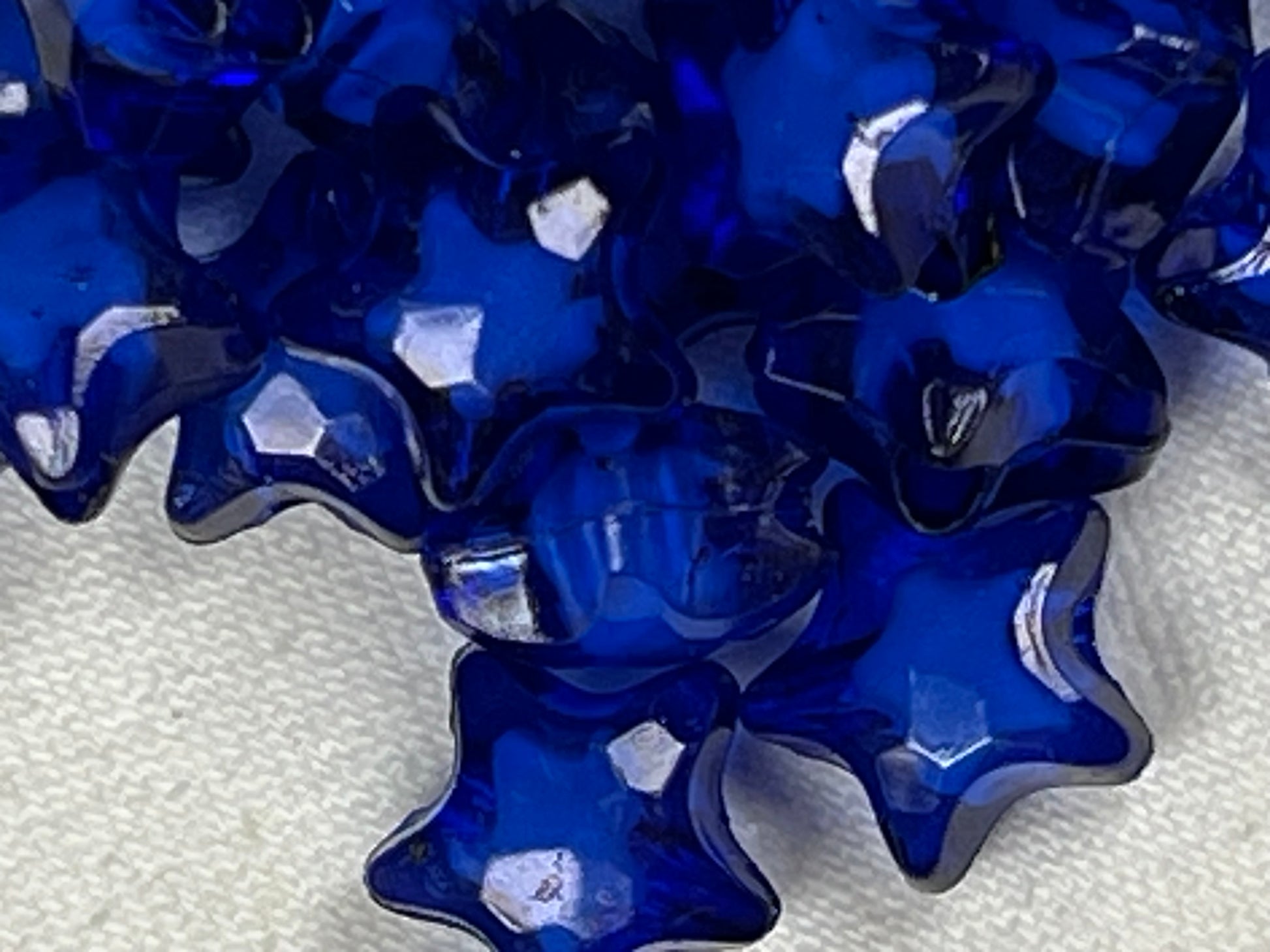 50 Acrylic Bead-in-Bead Star Beads Blue