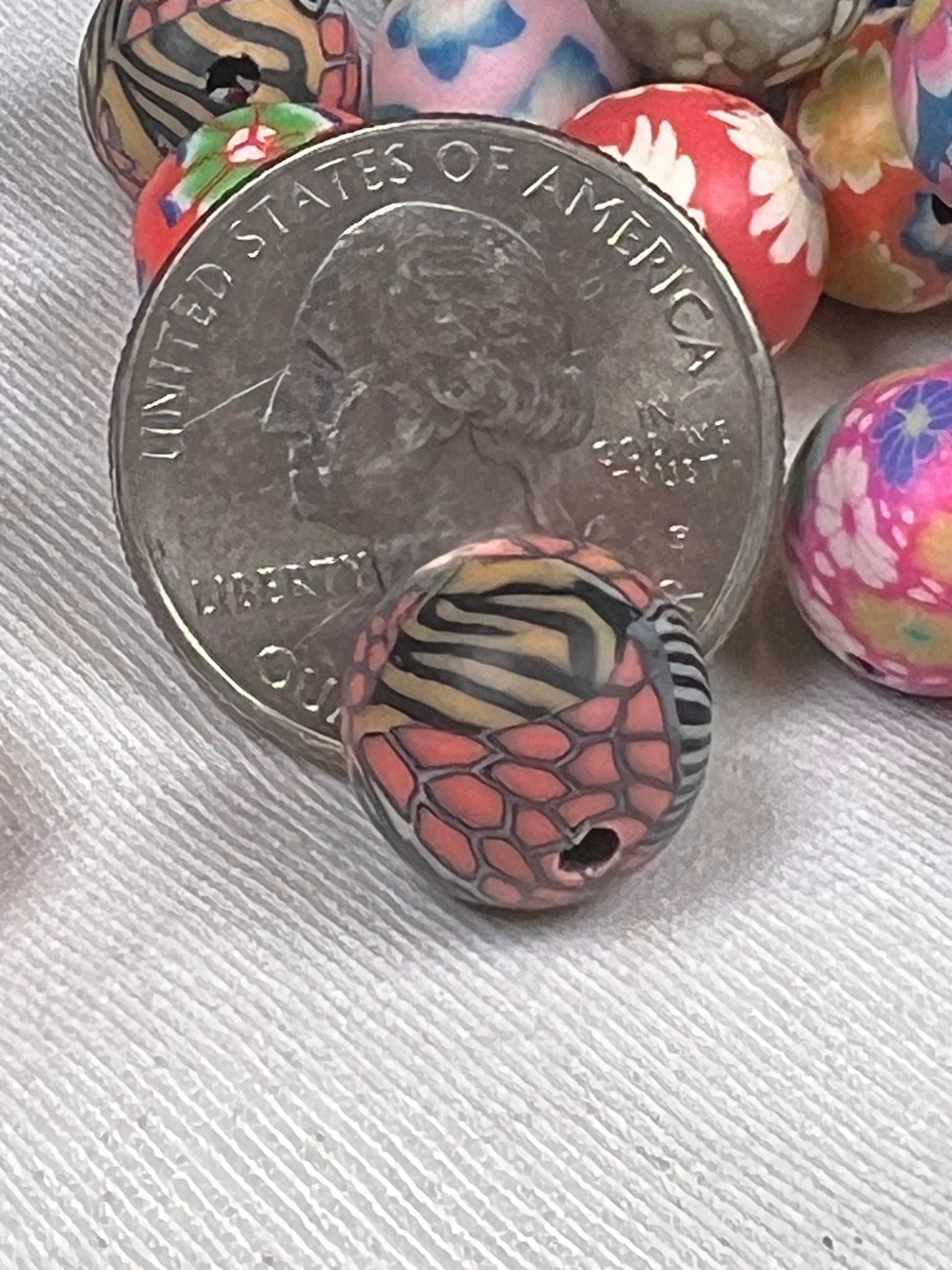 25 12mm Polymer Clay Beads Mixed Colors