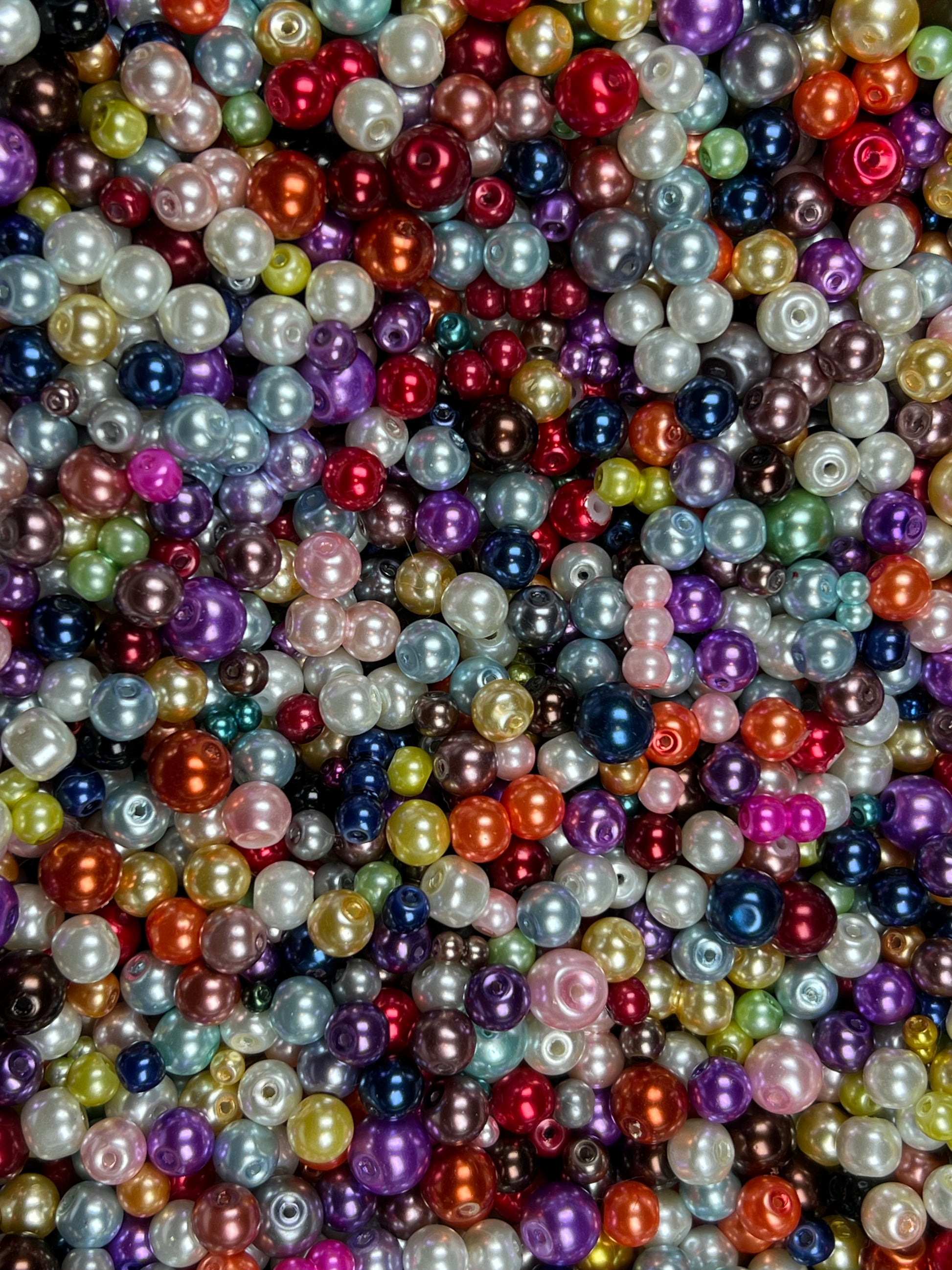 400 4mm Glass Pearl Beads Mixed Colors