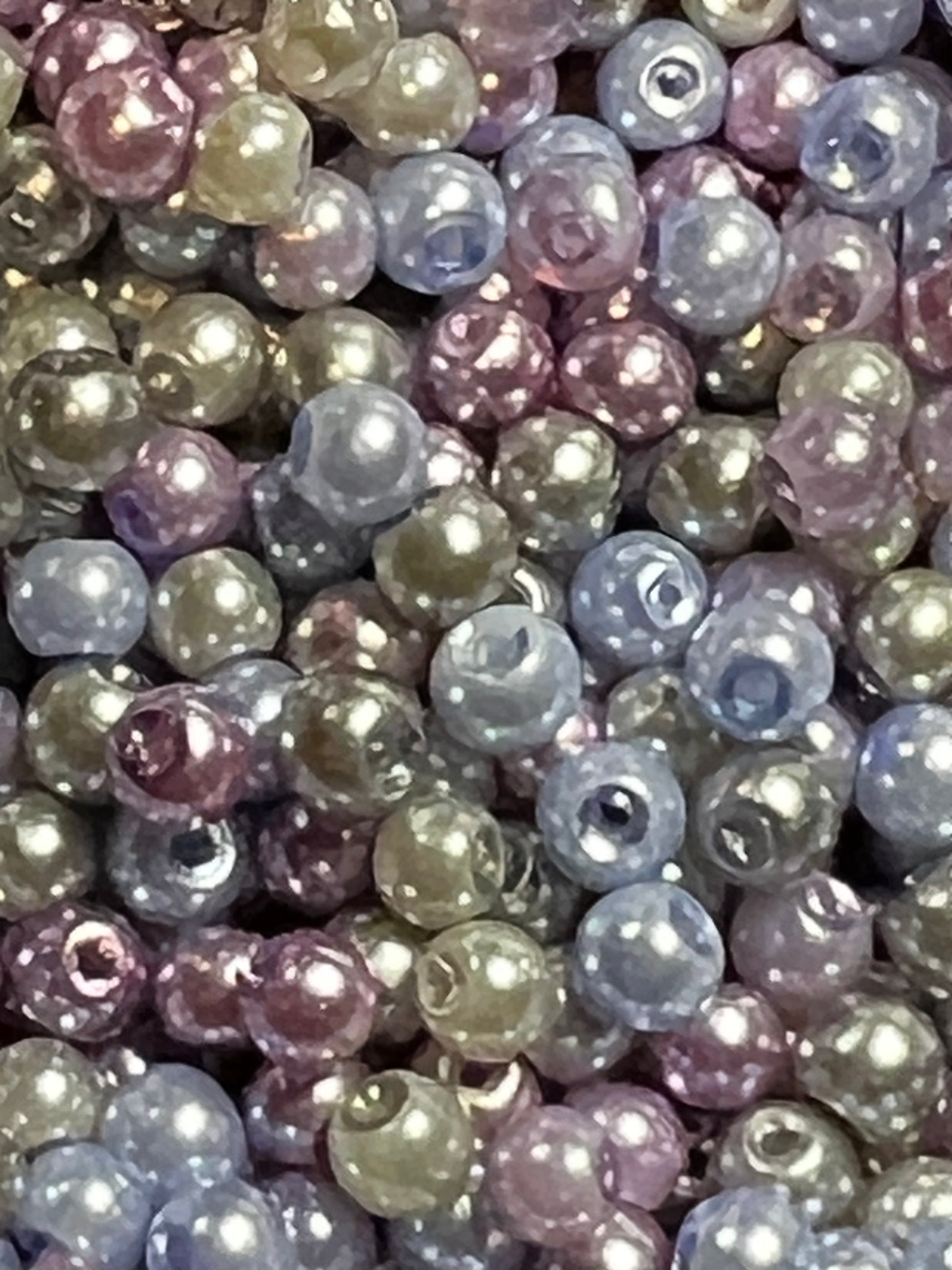 300 4mm Glass Pearl Beads Specialty Blend Gray Mix