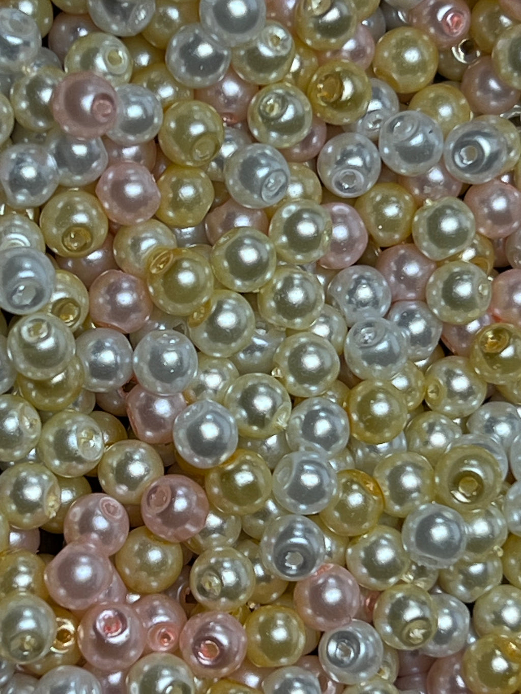 300 4mm Glass Pearl Beads Specialty Blend Barely Pink Mix