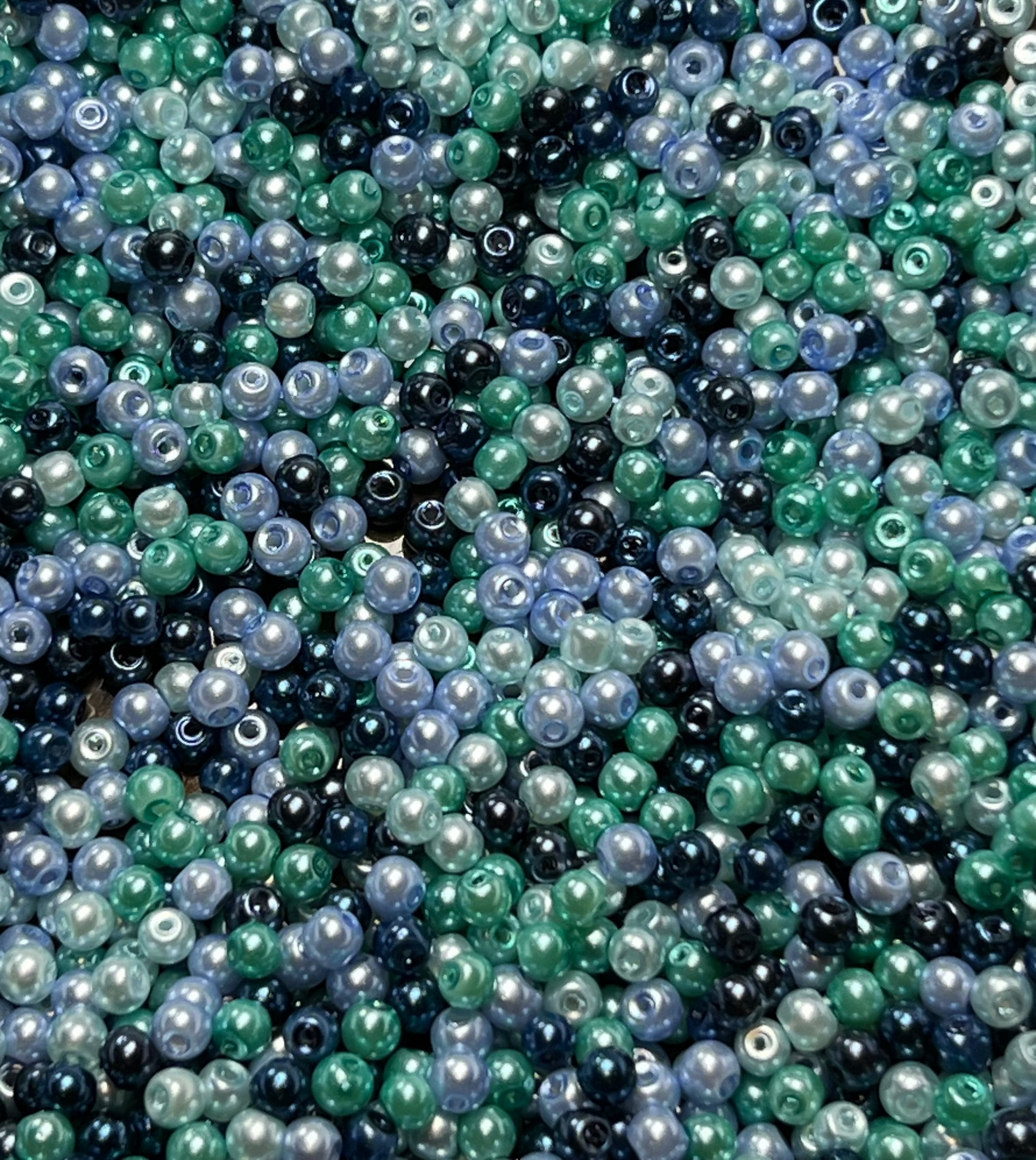 300 4mm Glass Pearl Beads Specialty Blend Caribbean Mix