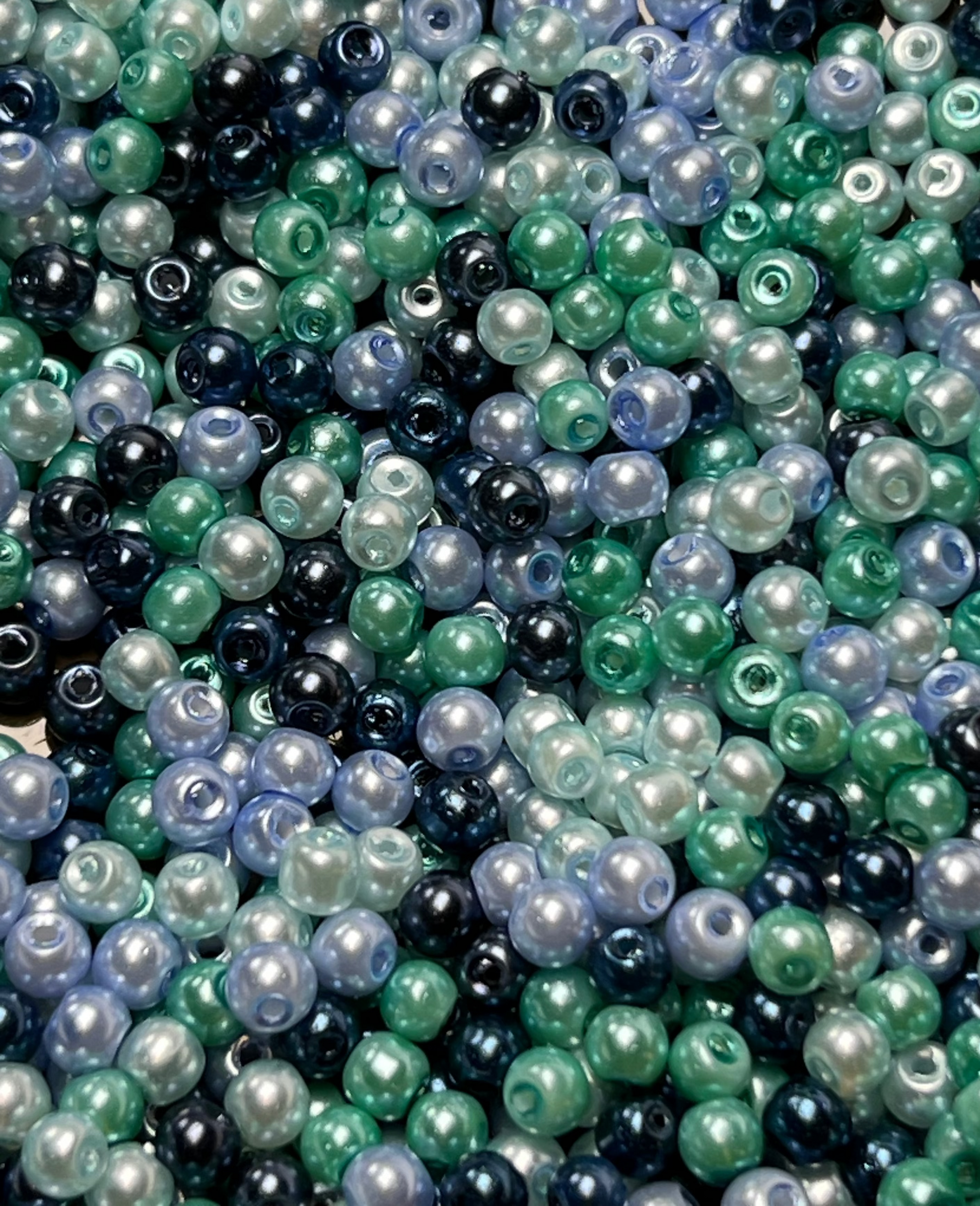 300 4mm Glass Pearl Beads Specialty Blend Caribbean Mix