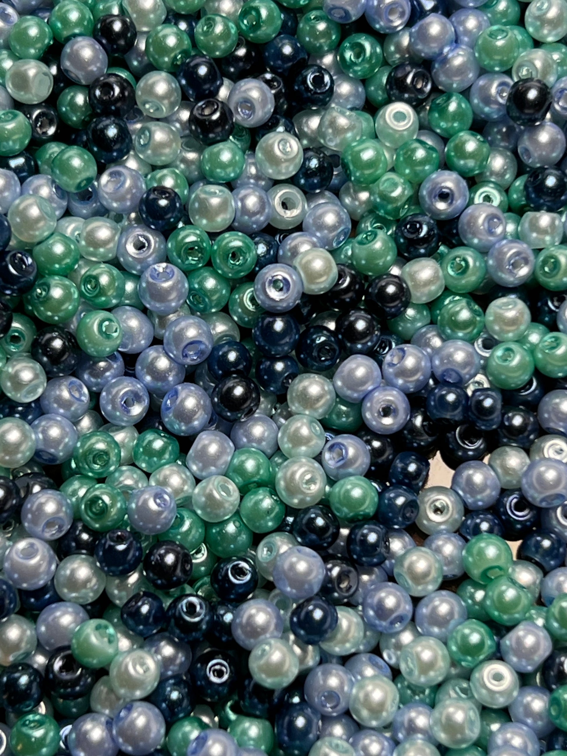 300 4mm Glass Pearl Beads Specialty Blend Caribbean Mix