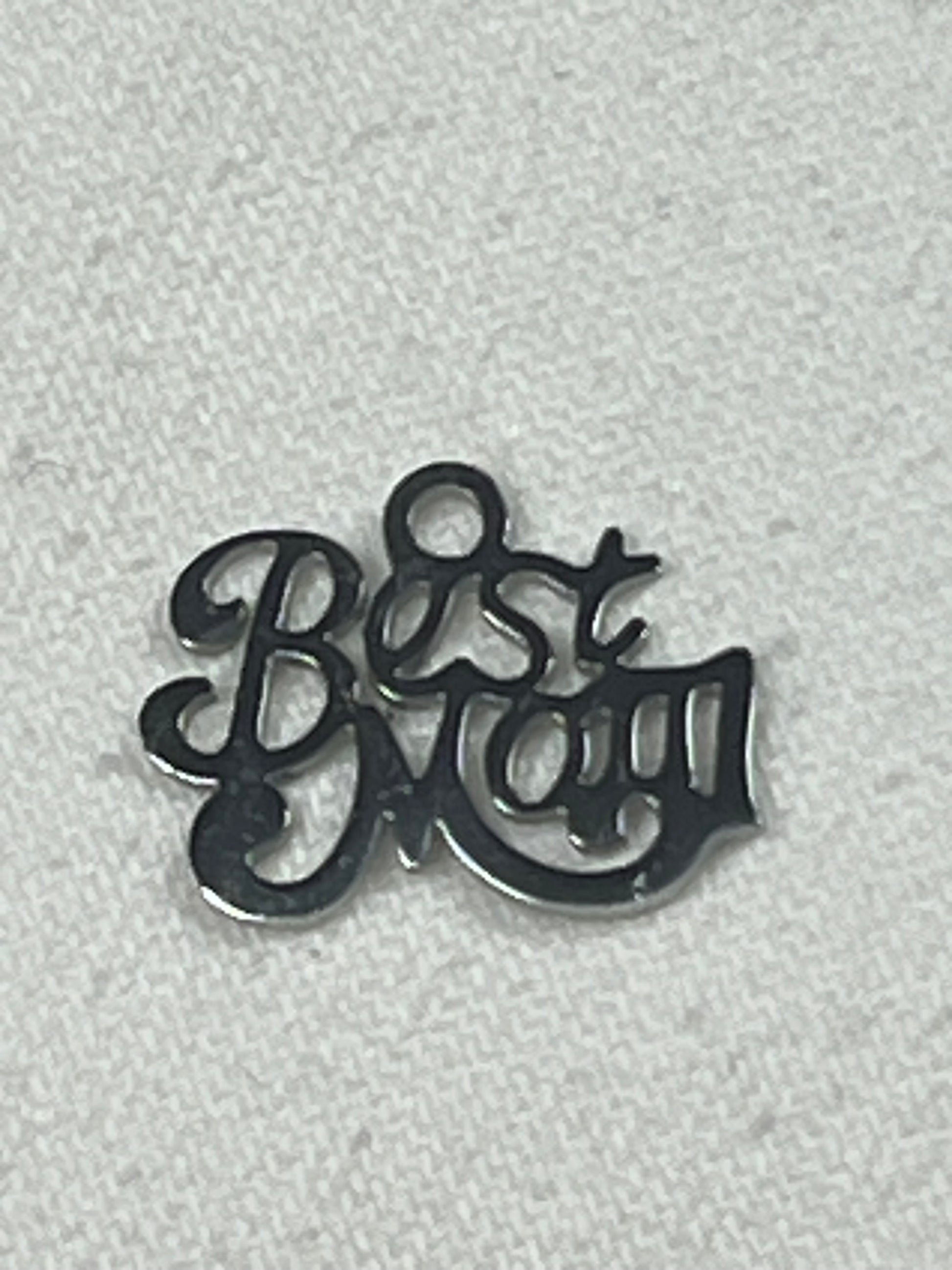 304 Stainless Steel "Best Mom" Charm/Pendant