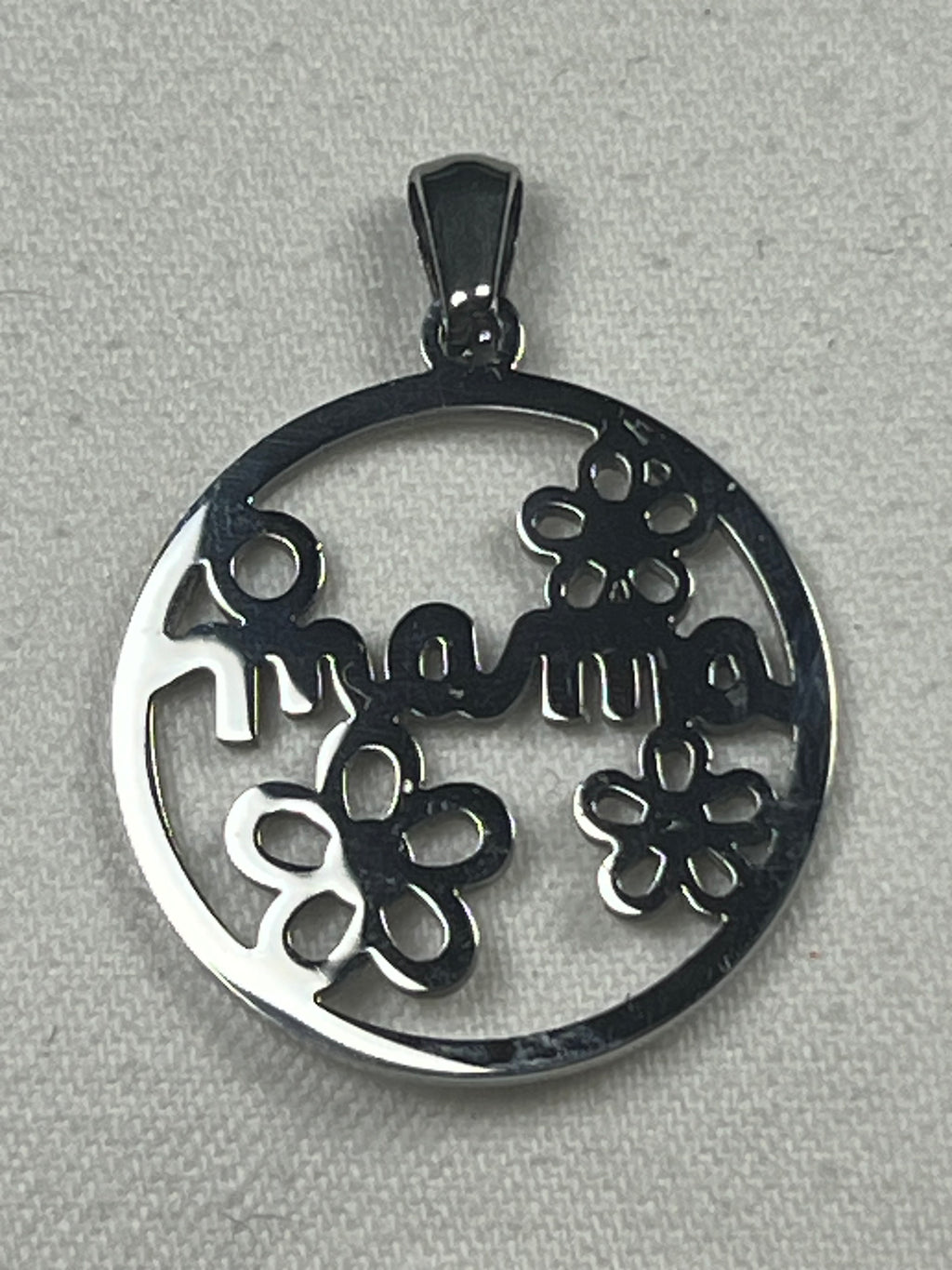 304 Stainless Steel Mama w/Flowers Pendant