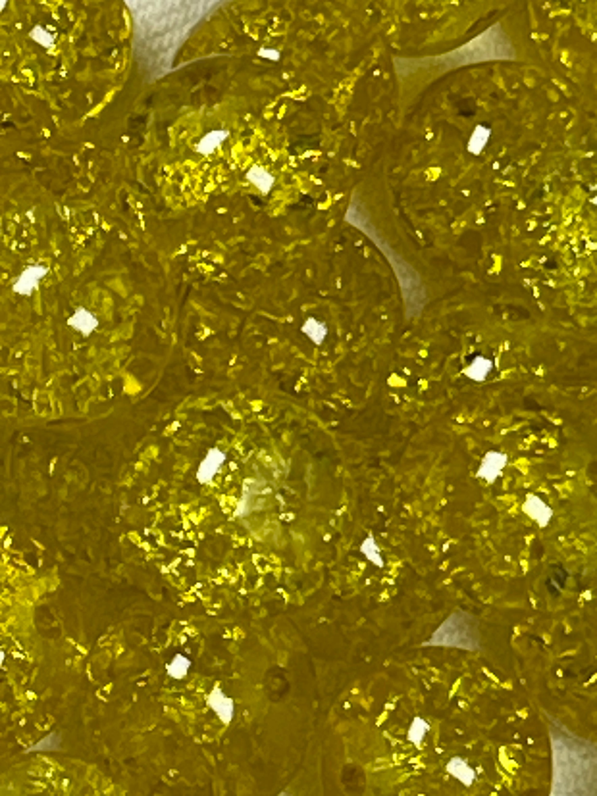 35 10mm Crackle Glass Beads Yellow