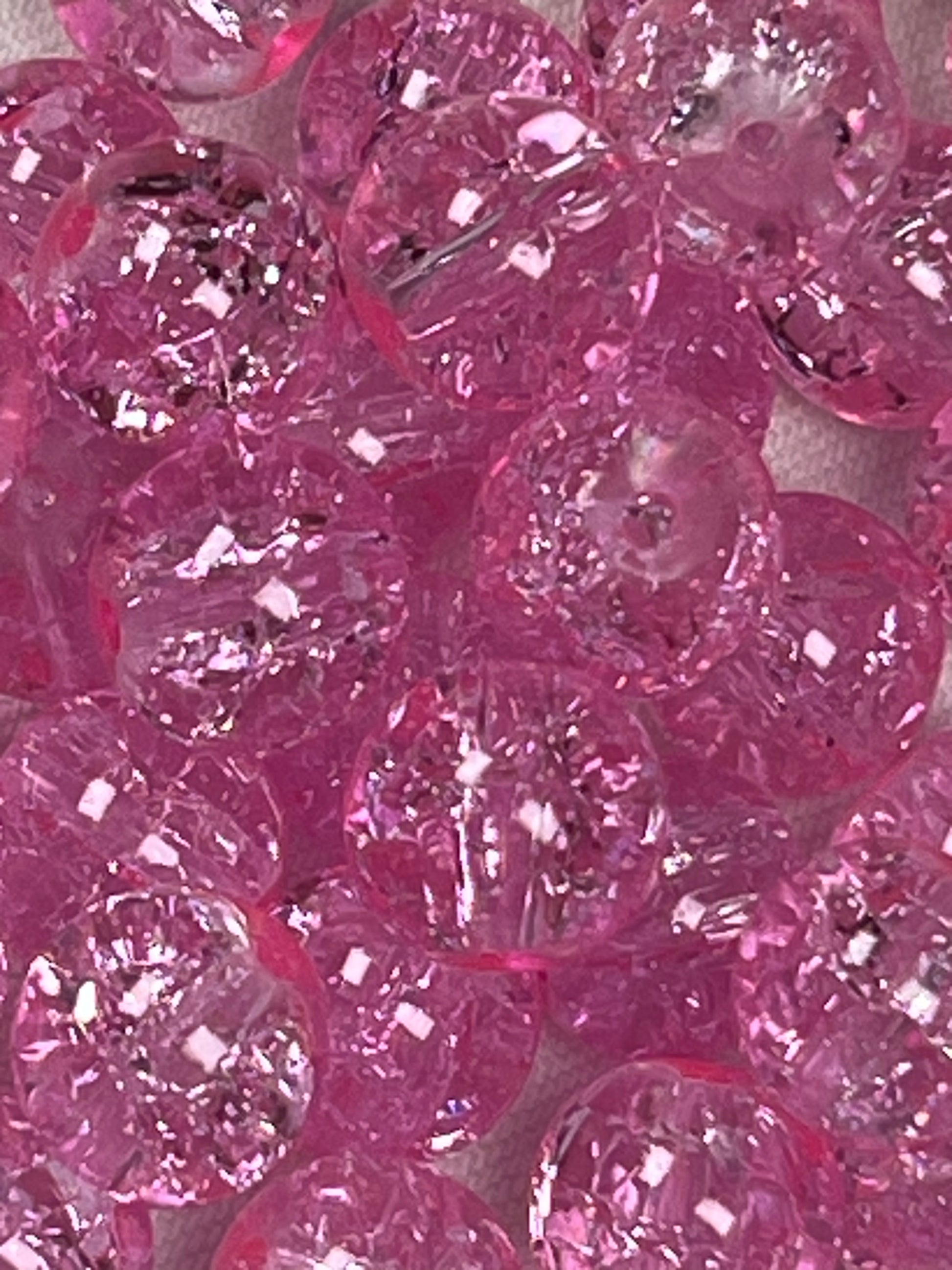 35 10mm Crackle Glass Beads Light Pink