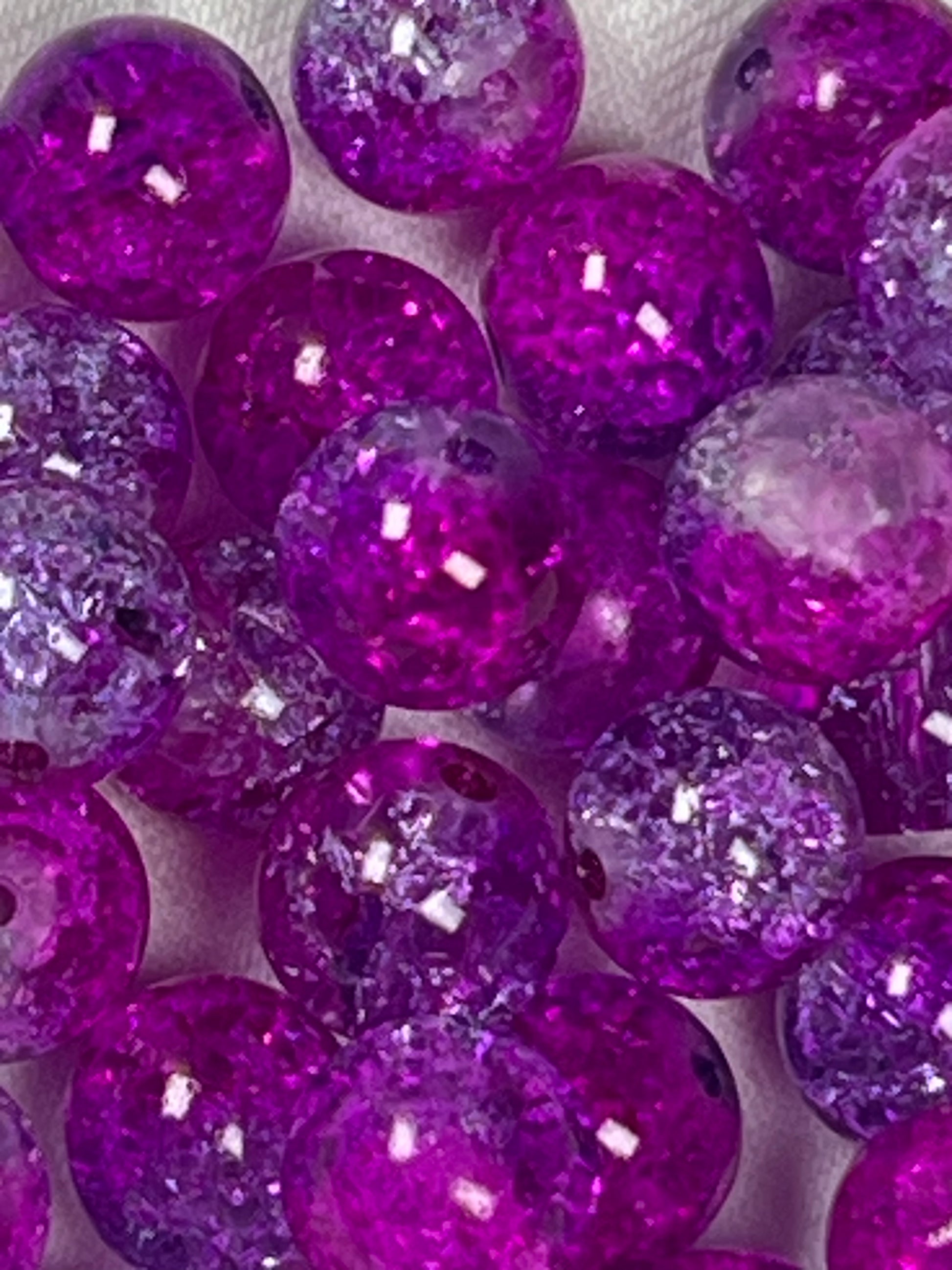 35 10mm Two-Tone Crackle Glass Beads Retro