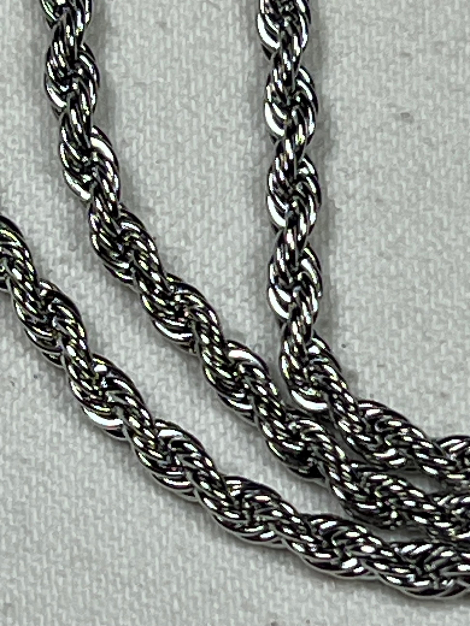 19.5" 304 Stainless Steel Rope Chain Necklace