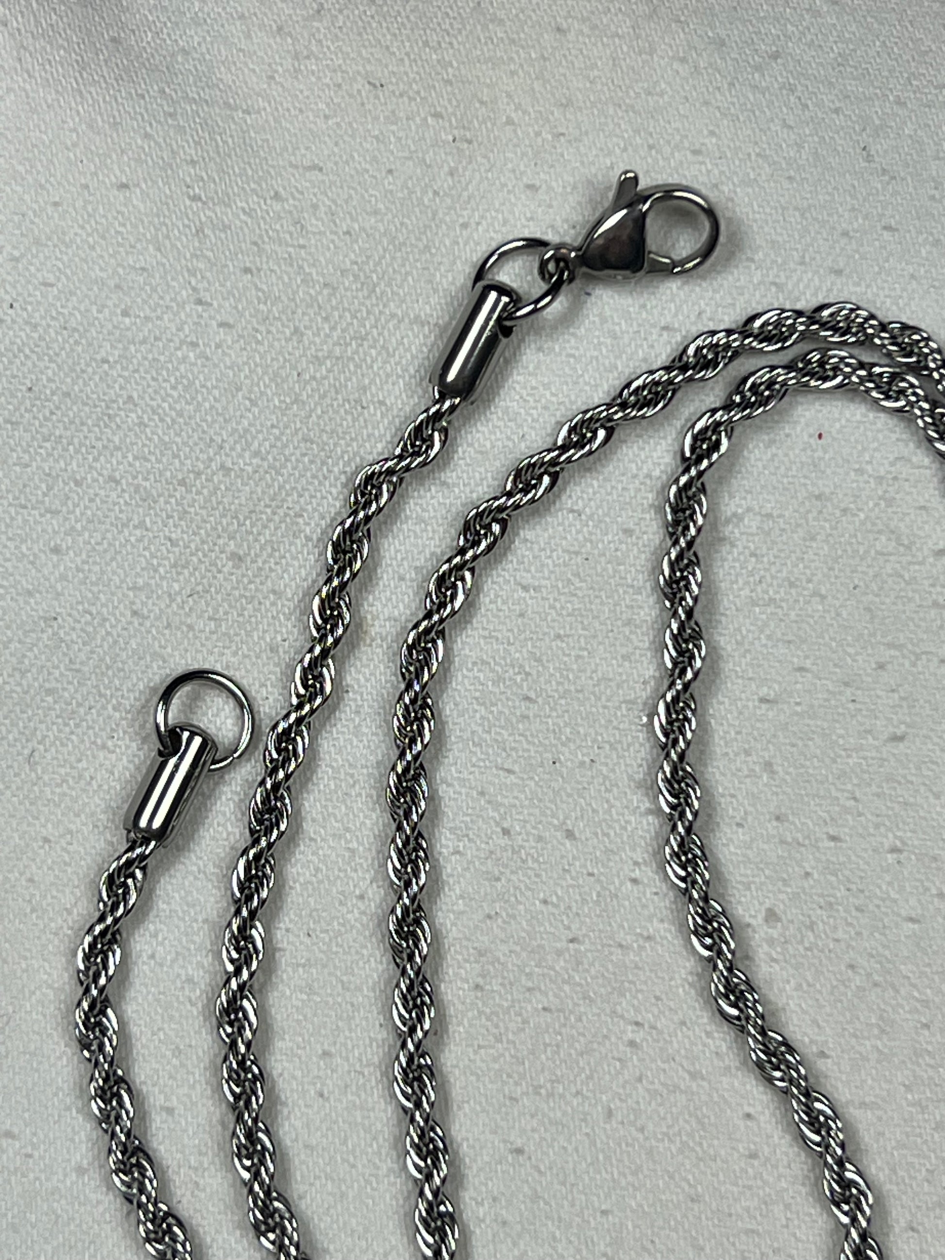 19.5" 304 Stainless Steel Rope Chain Necklace