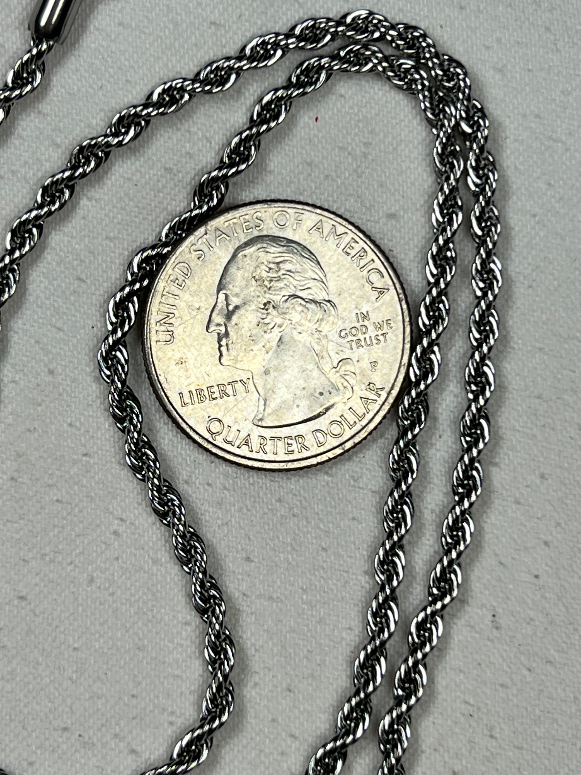 19.5" 304 Stainless Steel Rope Chain Necklace