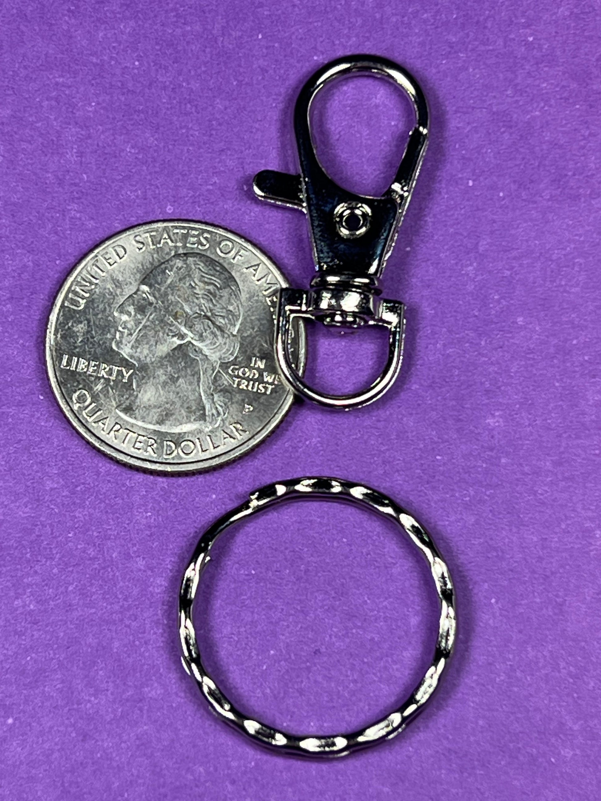 4 Split Wavy Key Ring w/Swivel Lobster Claw Clasp