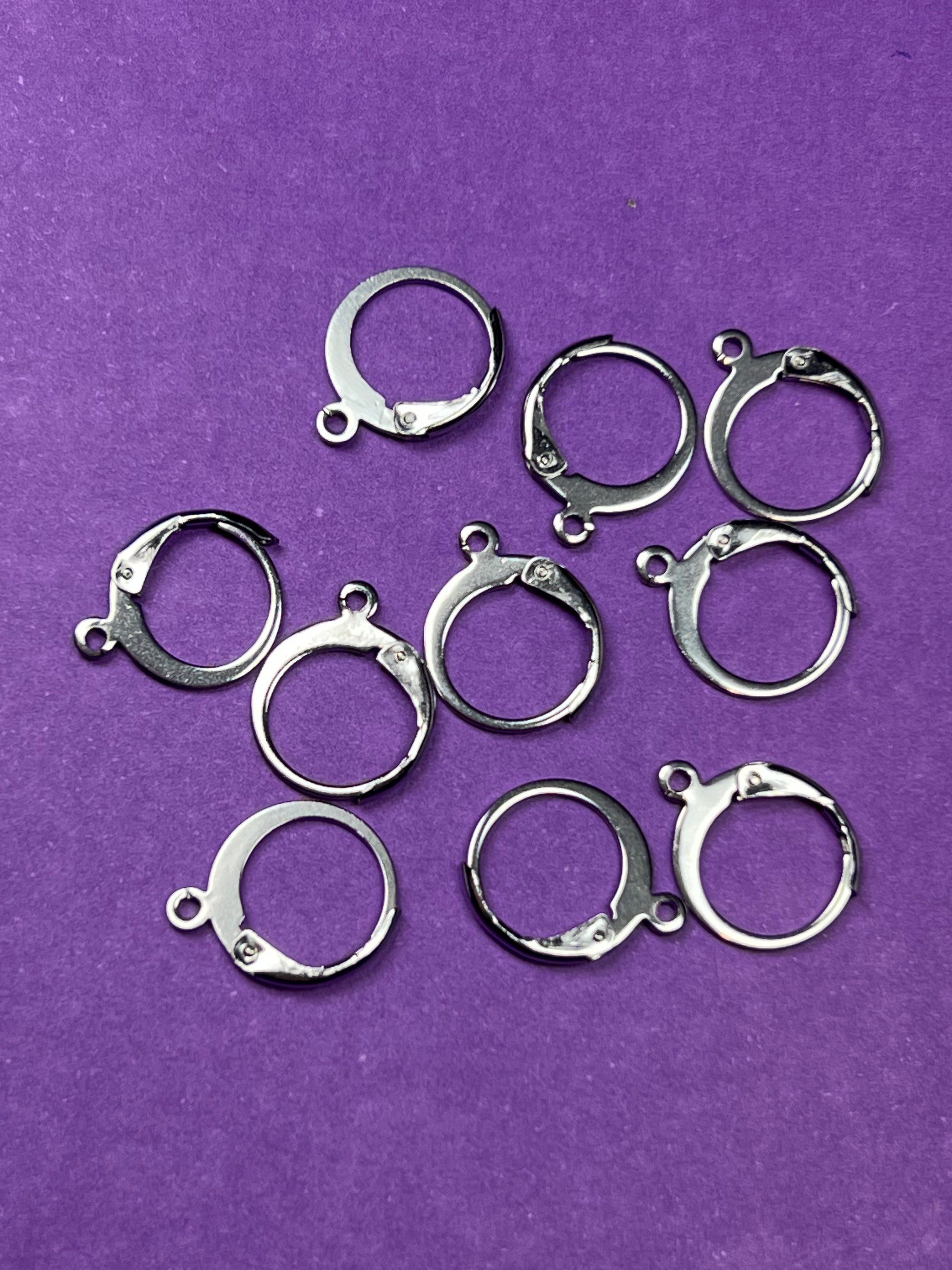 5 Pairs 304 Stainless Steel Leverback Hoop Earring Findings