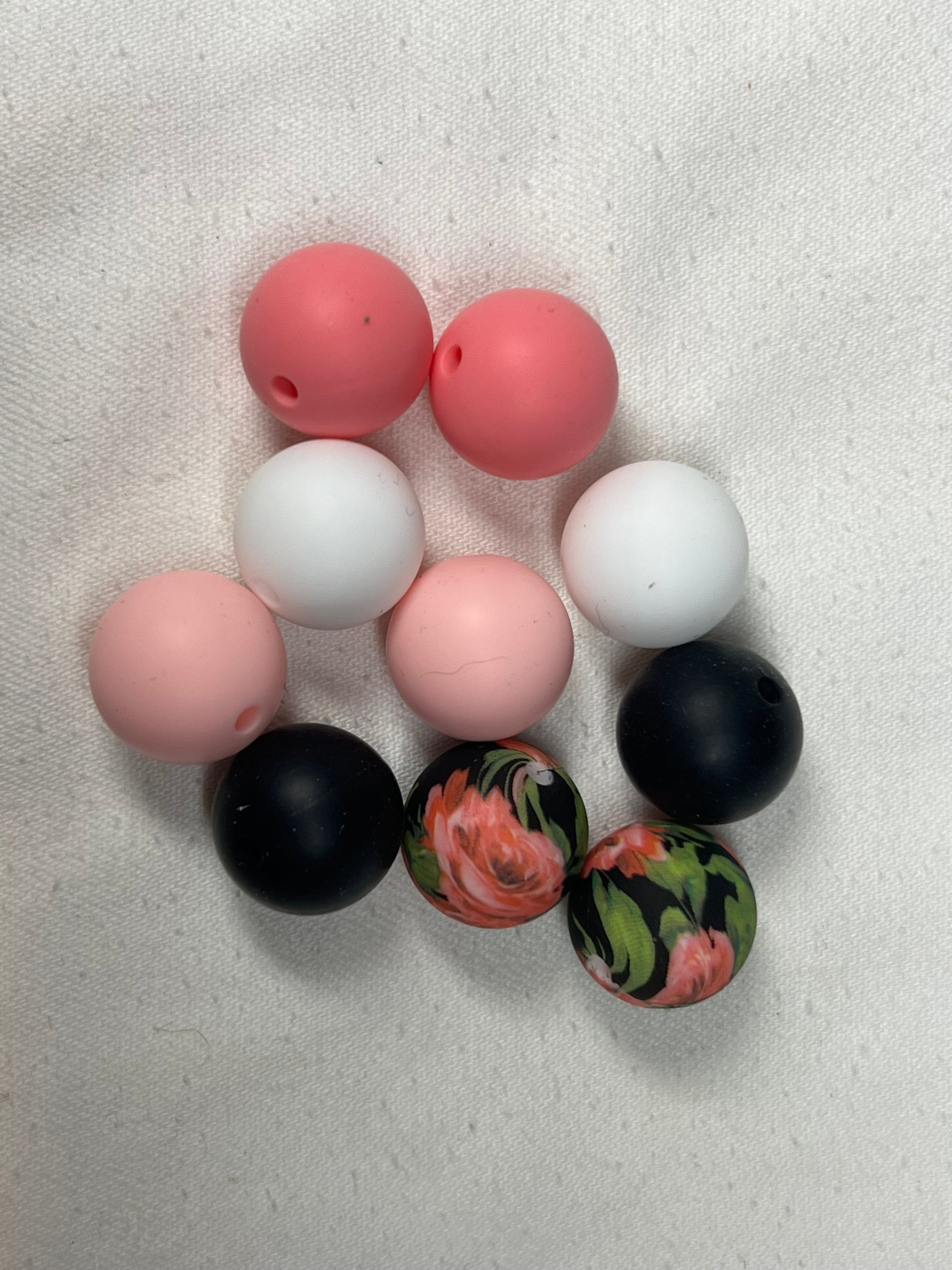 10 15mm Silicone Beads Pink Rose