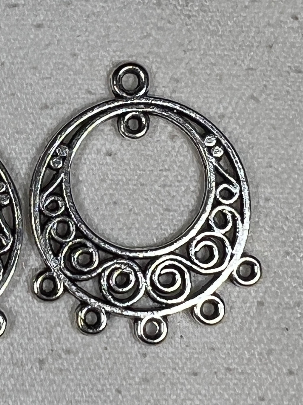 One Pair of Tibetan Style Chandelier Flat Round Earring Findings