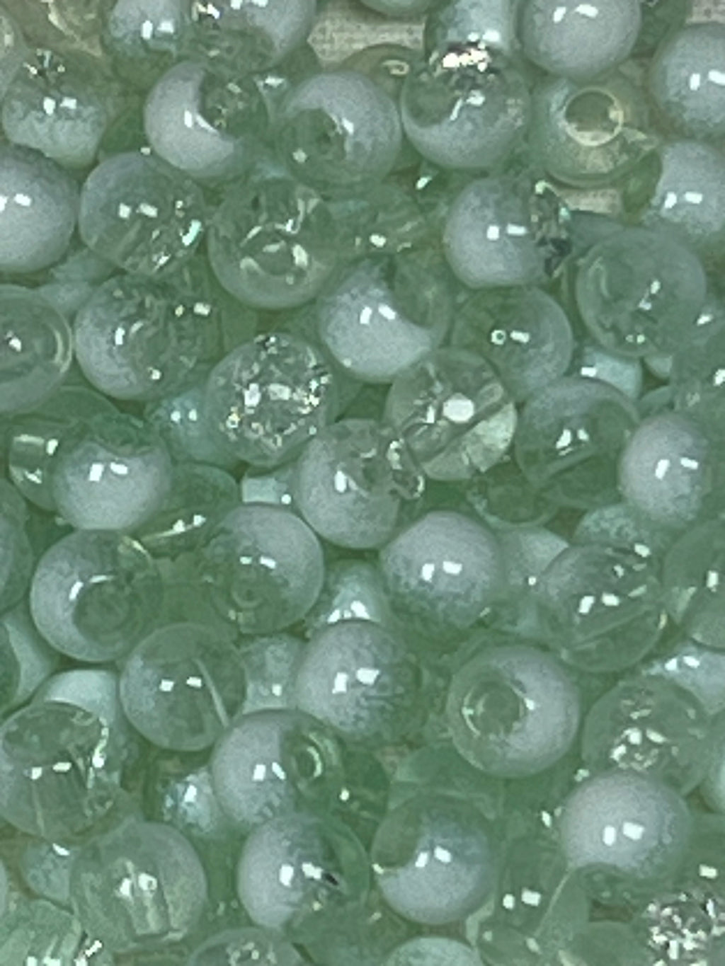 300 4.5mm azure and white crackle glass beads.