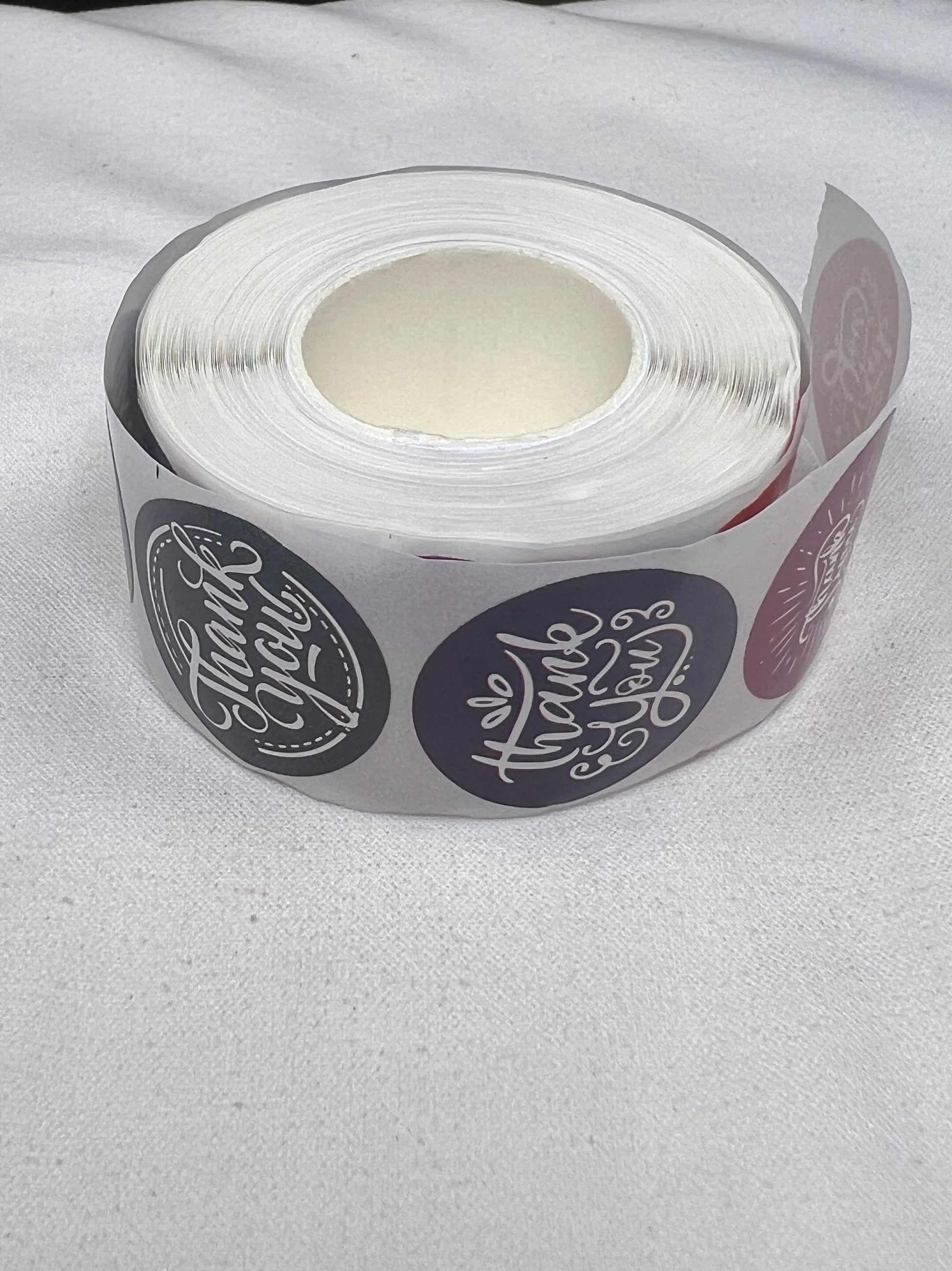 1" Thank You Stickers 8 Different Patterns 500/Roll