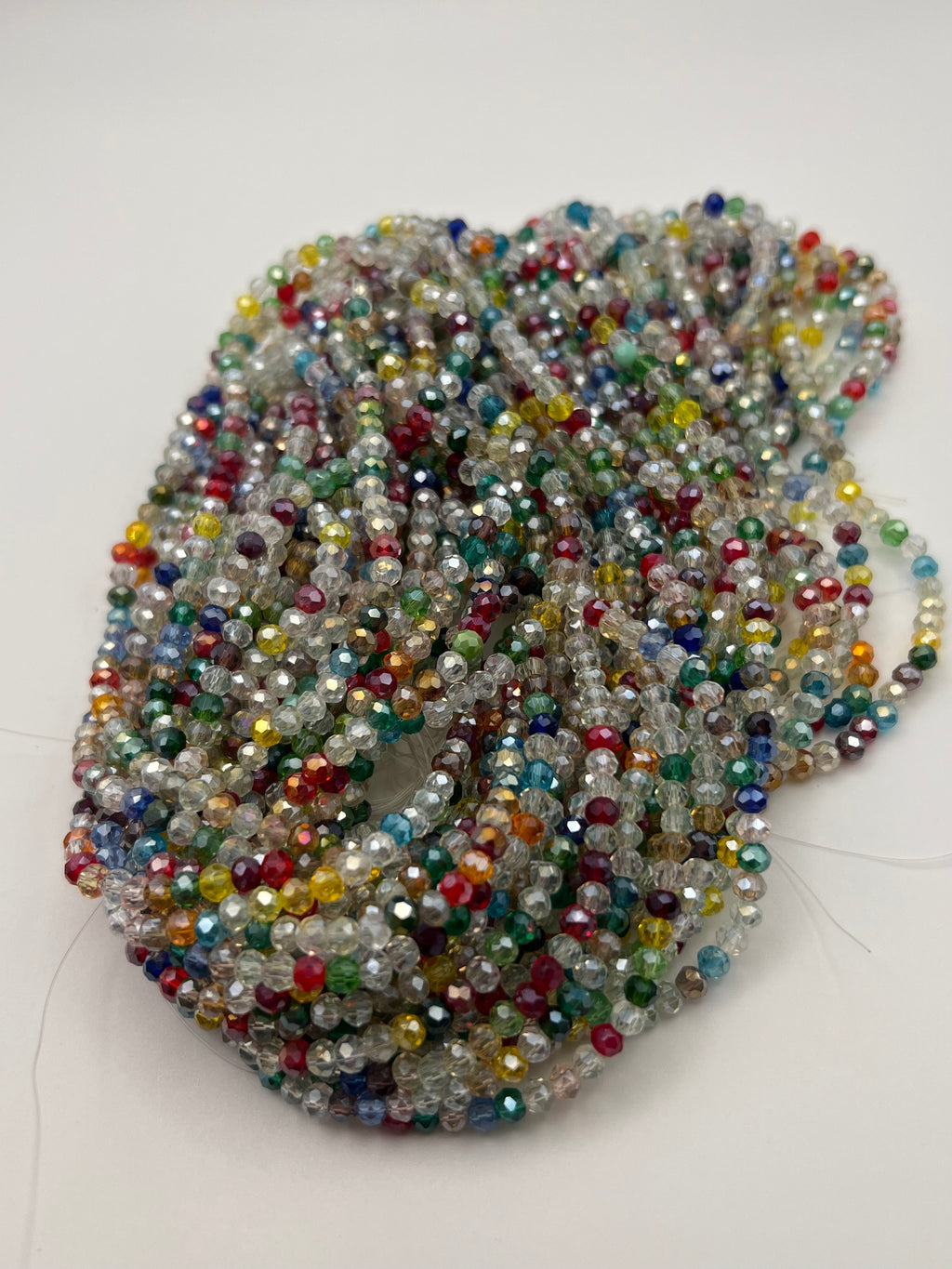 200 4X3mm Electroplated Glass Rondelle Beads Mixed Colors
