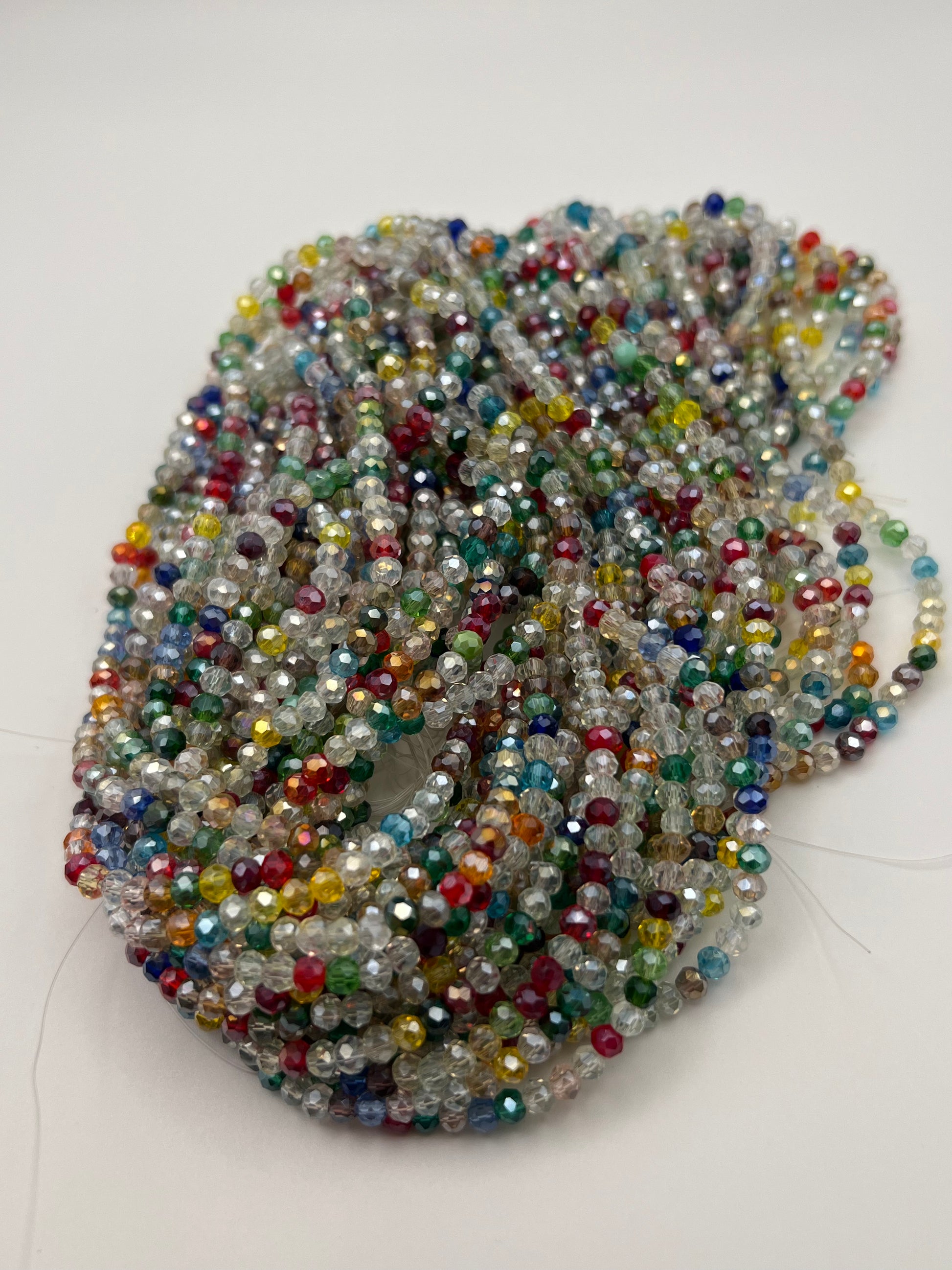 200 4X3mm Electroplated Glass Rondelle Beads Mixed Colors